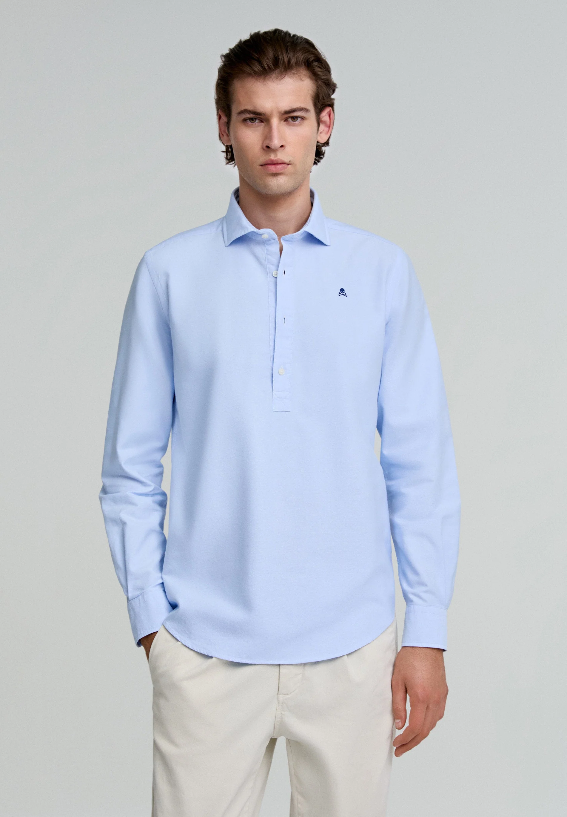 POPOVER SHIRT WITH CONTRAST SKULL