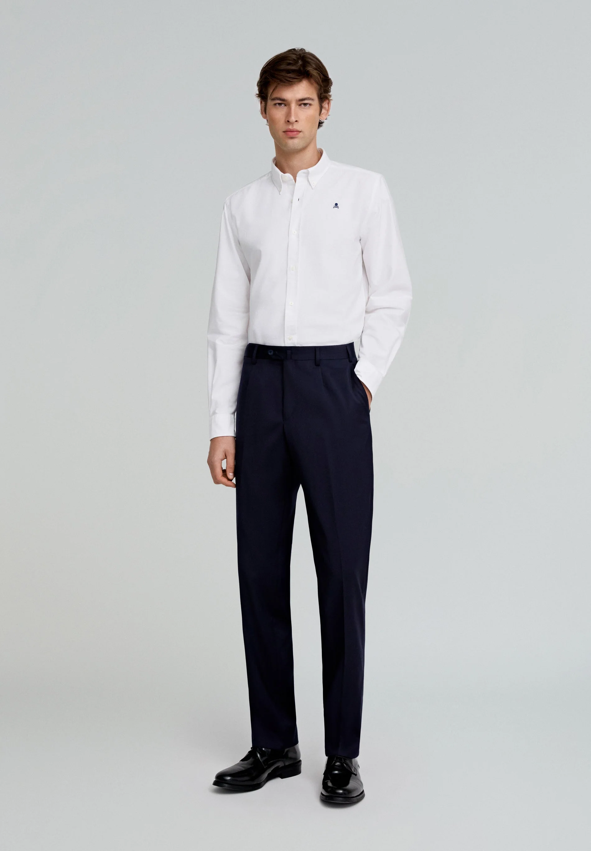 OXFORD SHIRT WITH CONTRAST SKULL PRINT - Image 2