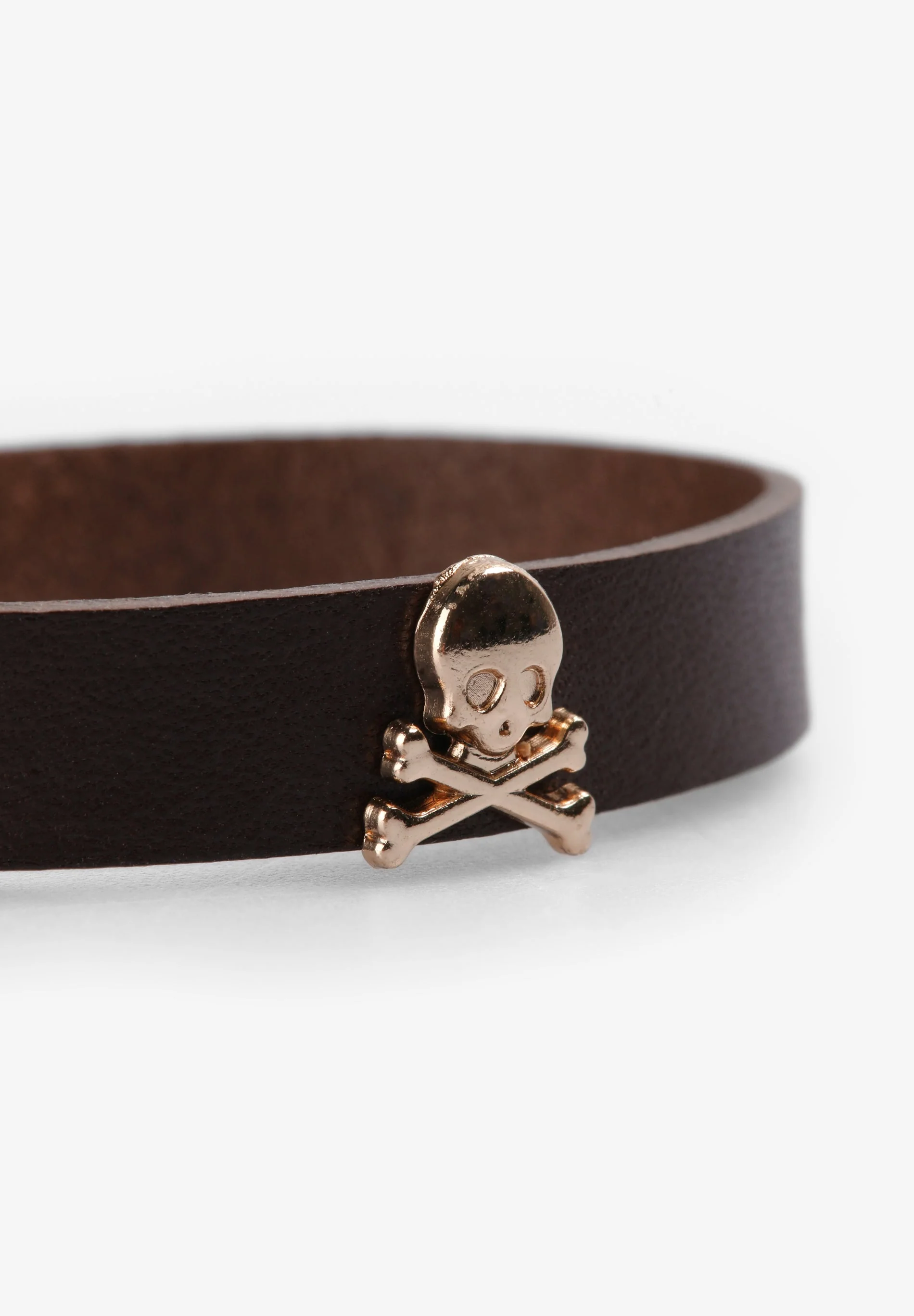 LEATHER BRACELET WITH SKULLS - Image 2