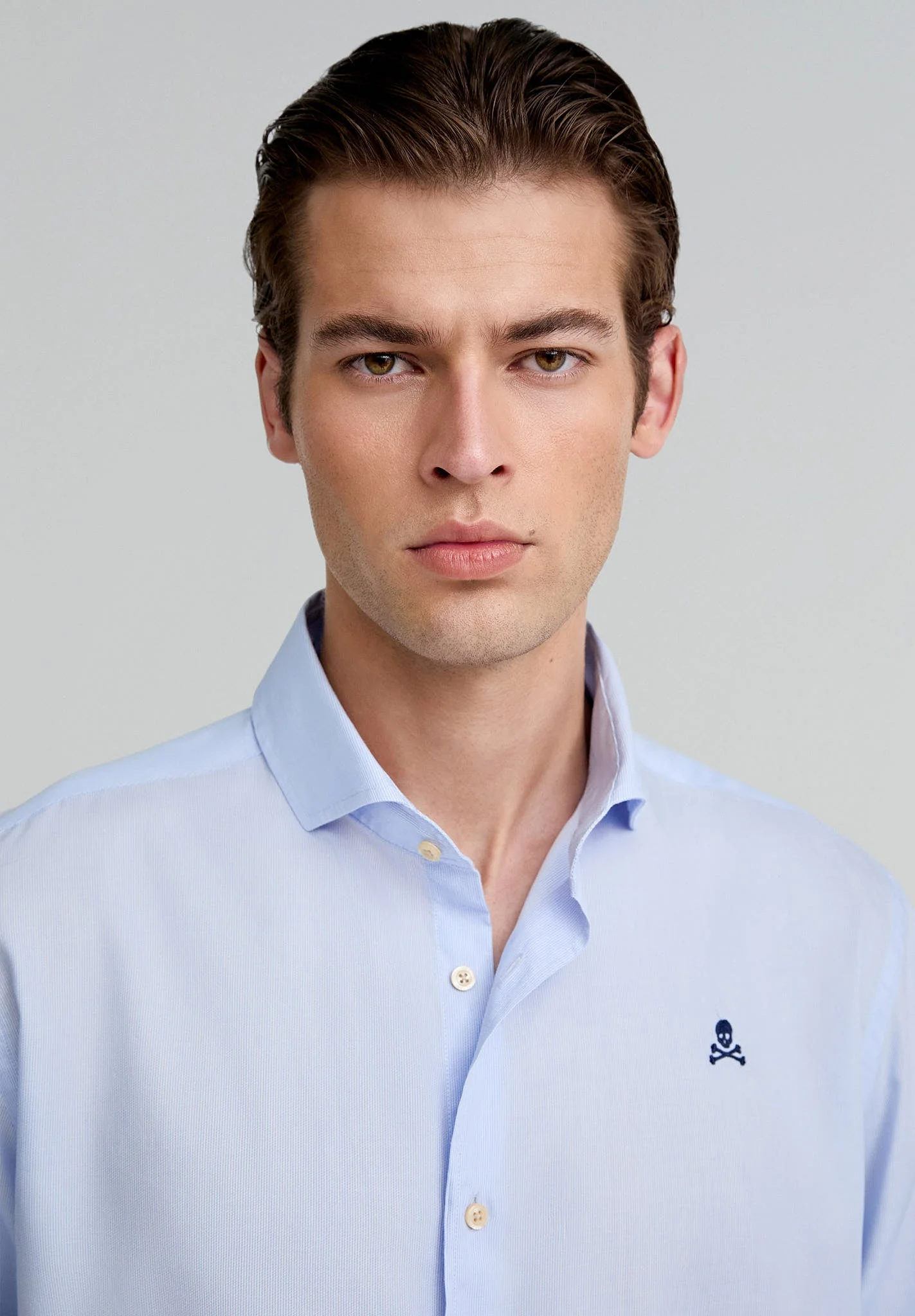 CONTRAST SKULL PLAIN FORMAL SHIRT - Image 3