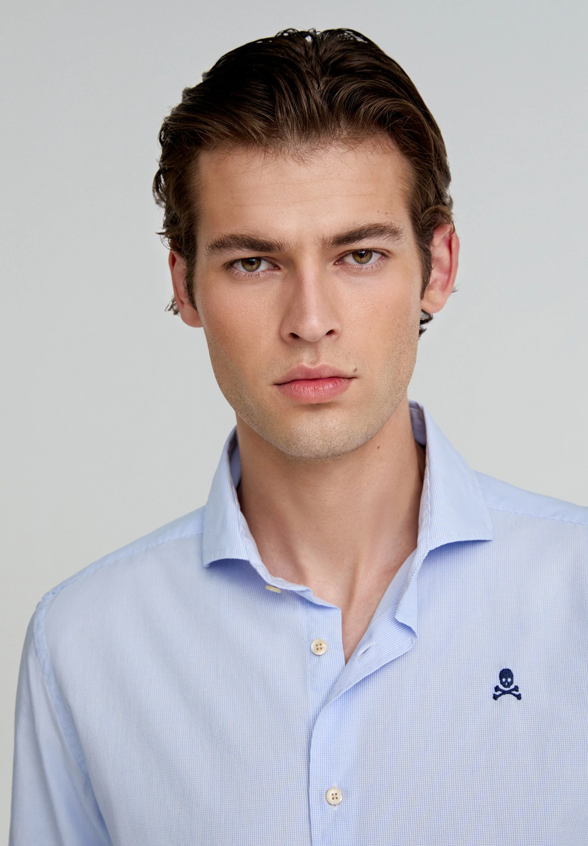 CONTRAST SKULL PLAIN FORMAL SHIRT - Image 3