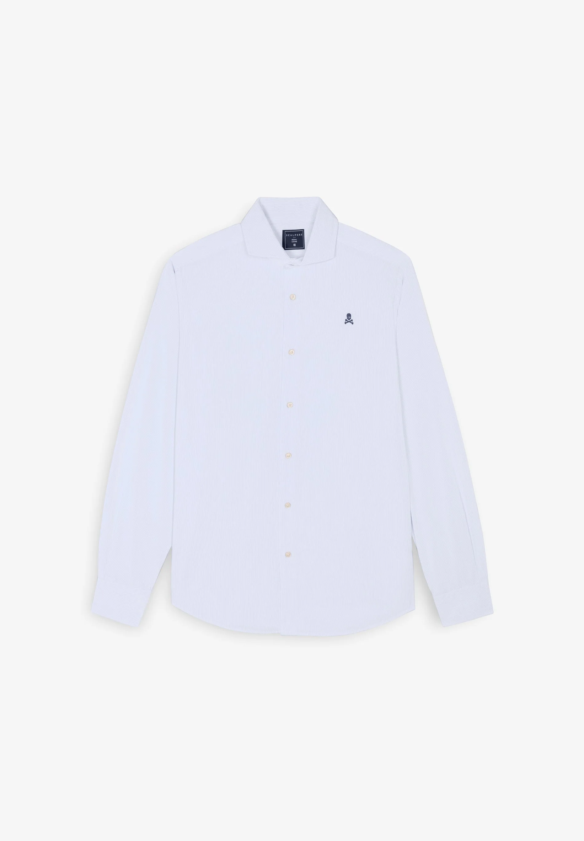 CONTRAST SKULL STRIPED FORMAL SHIRT - Image 5