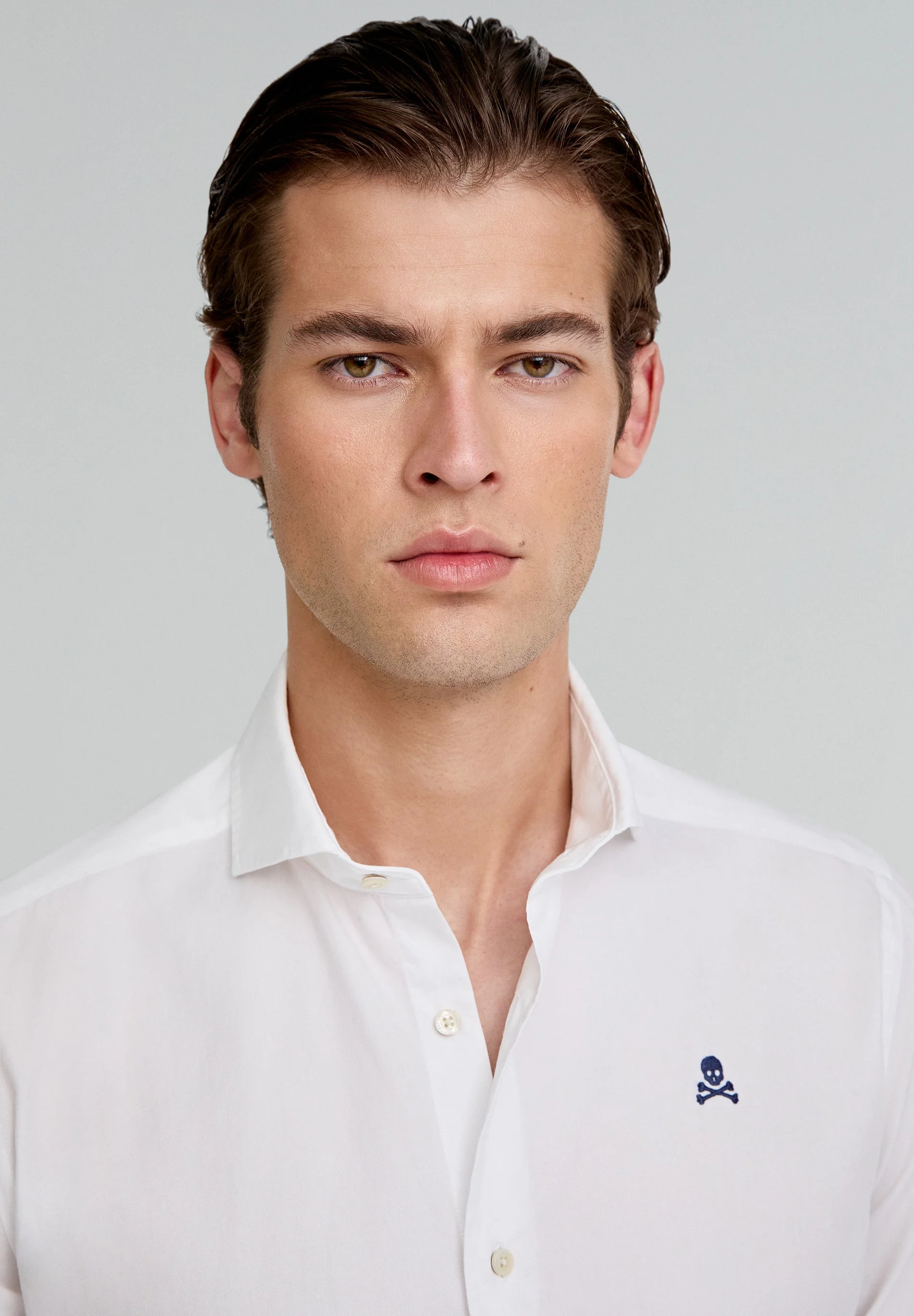CONTRAST SKULL PLAIN FORMAL SHIRT - Image 3