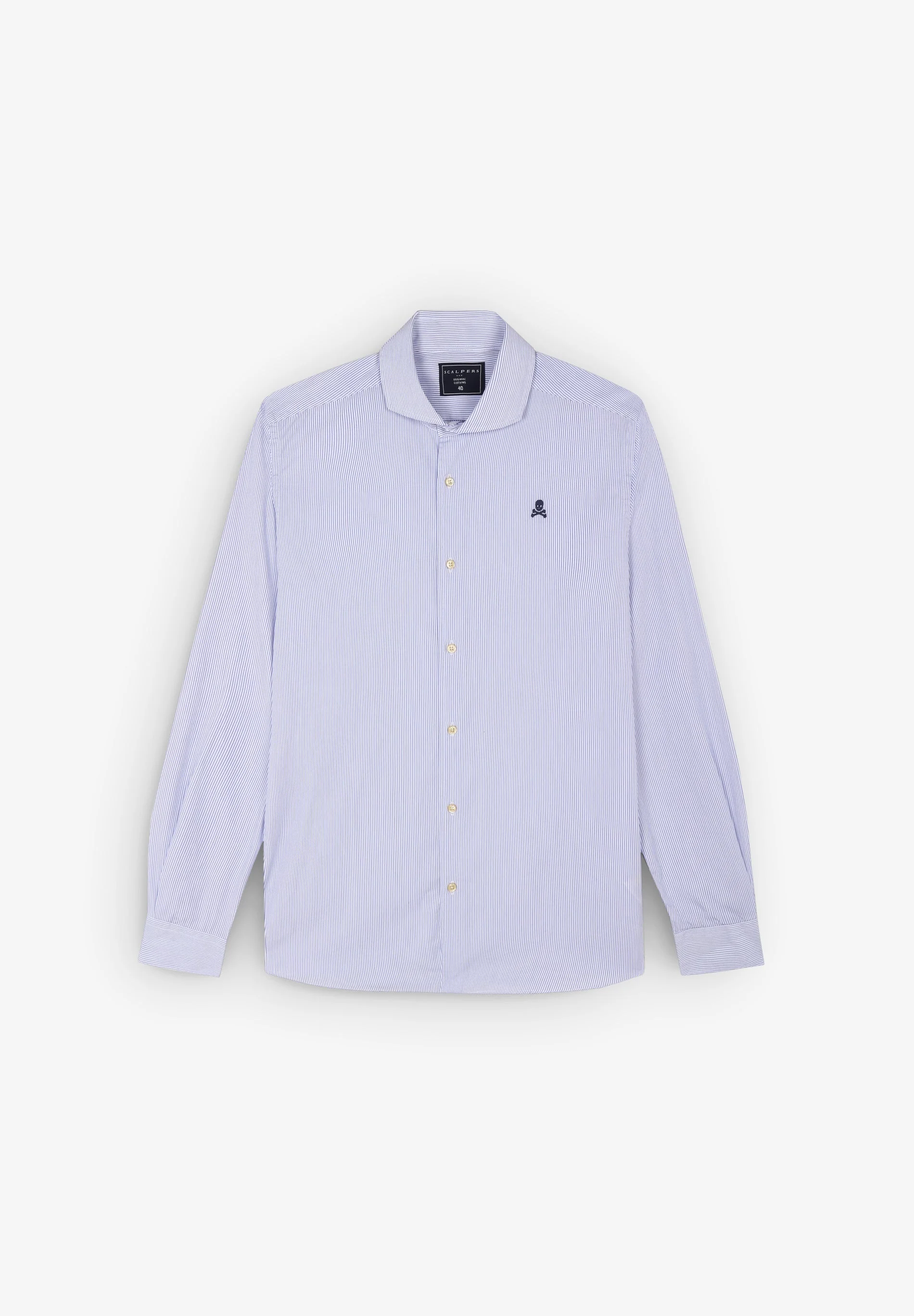CONTRAST SKULL STRIPED FORMAL SHIRT - Image 6