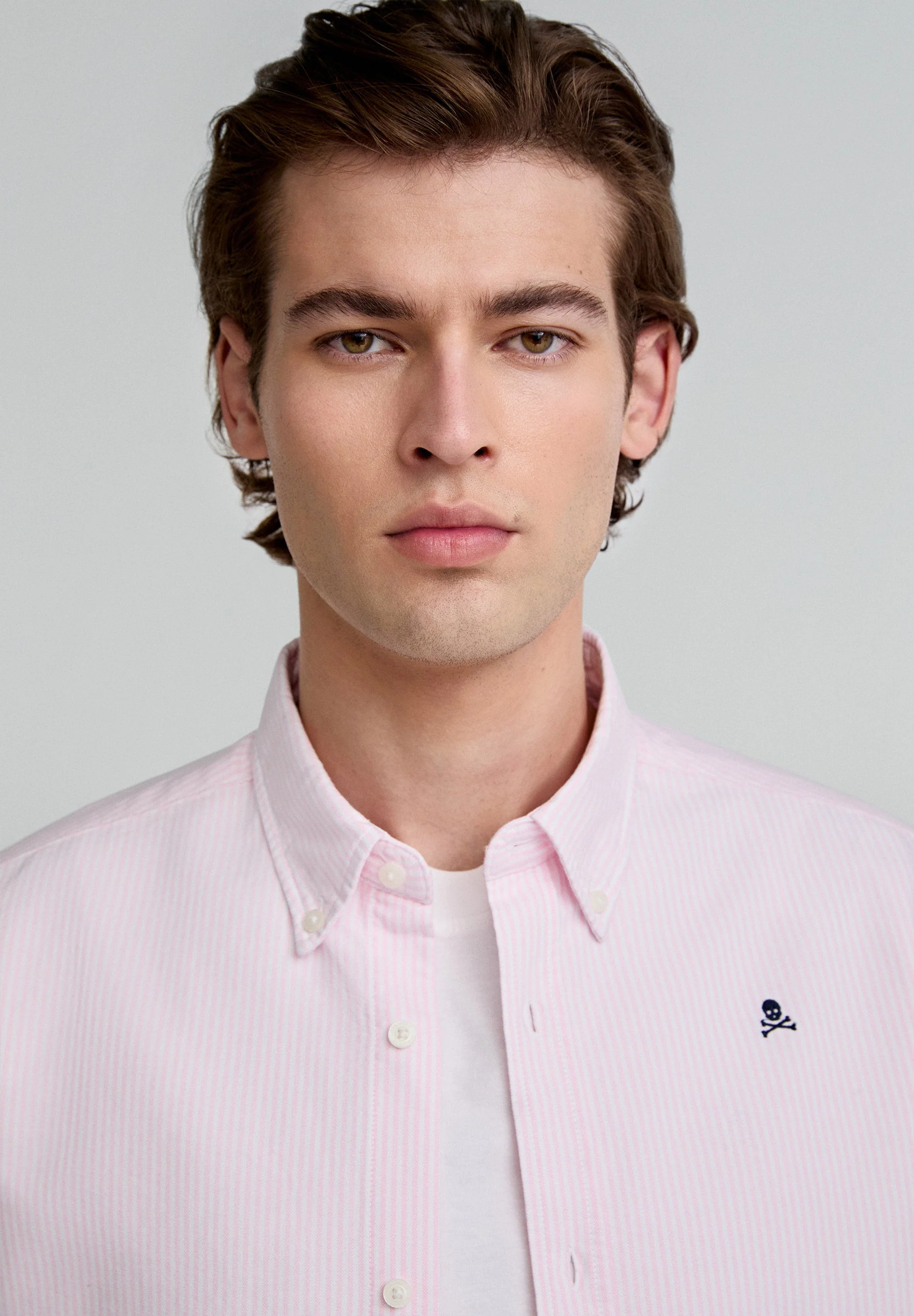 OXFORD SHIRT WITH CONTRAST SKULL PRINT - Image 3