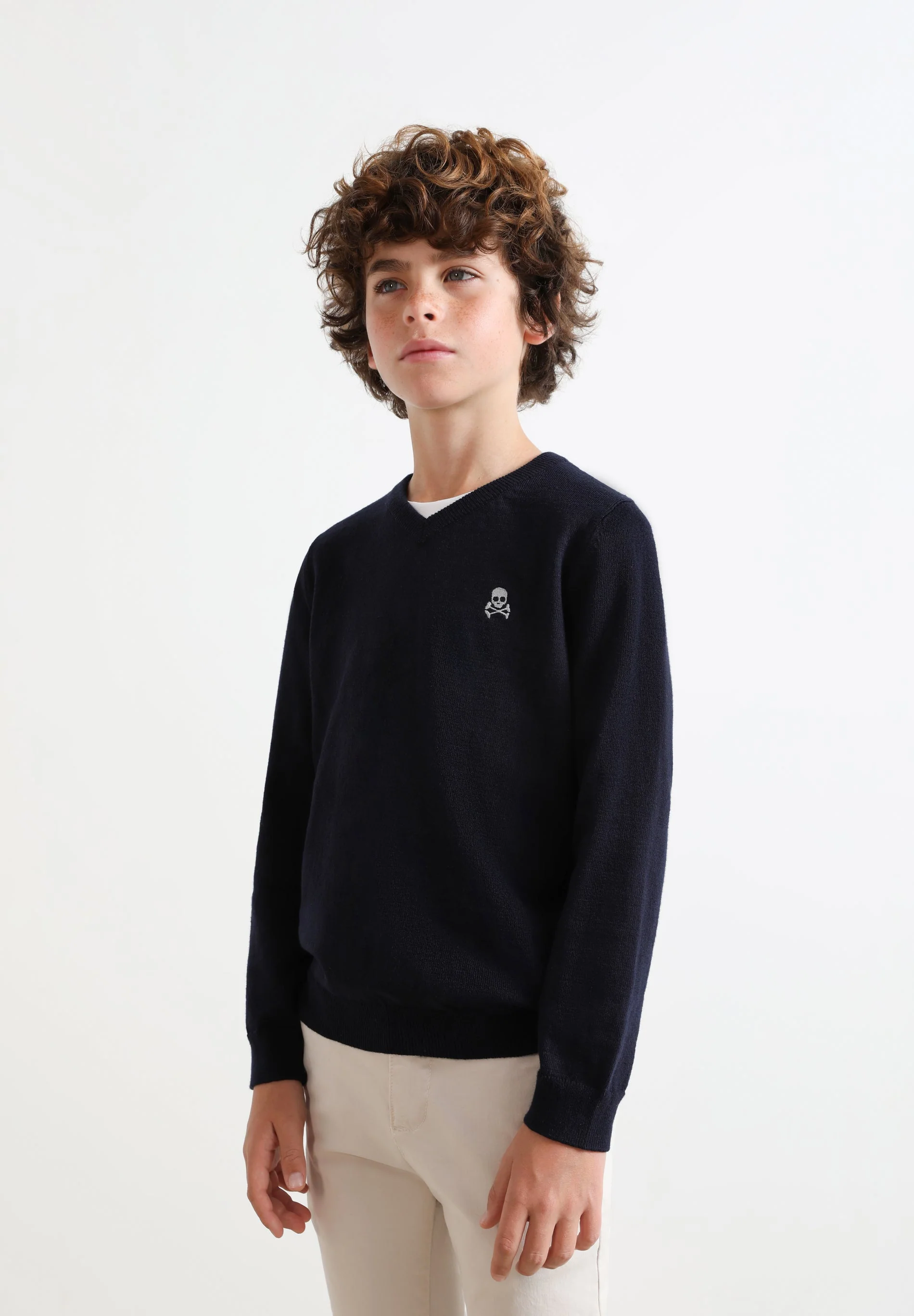 BASIC COTTON EMBROIDERED SWEATER