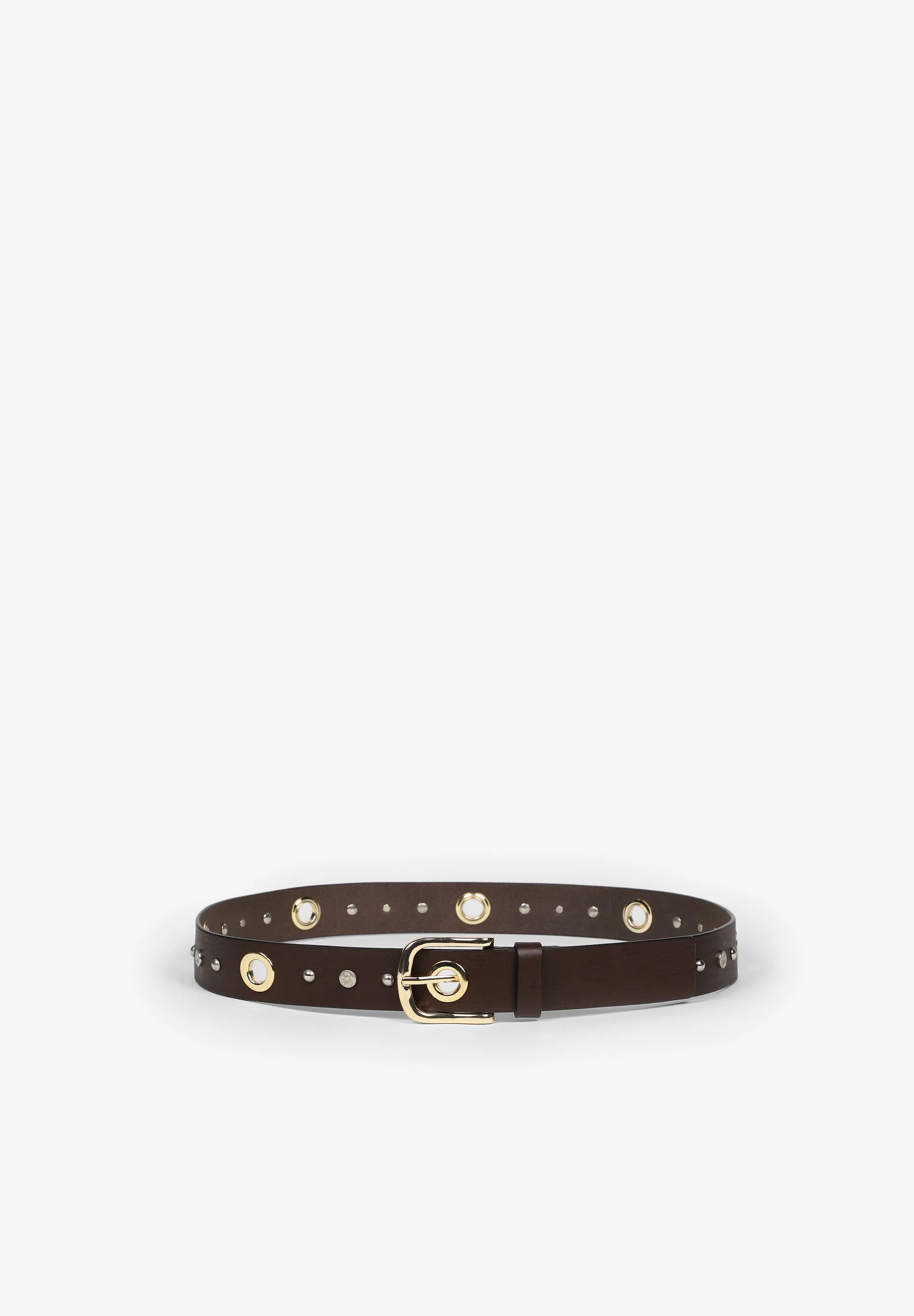 LEATHER BELT WITH GOLD DETAILS