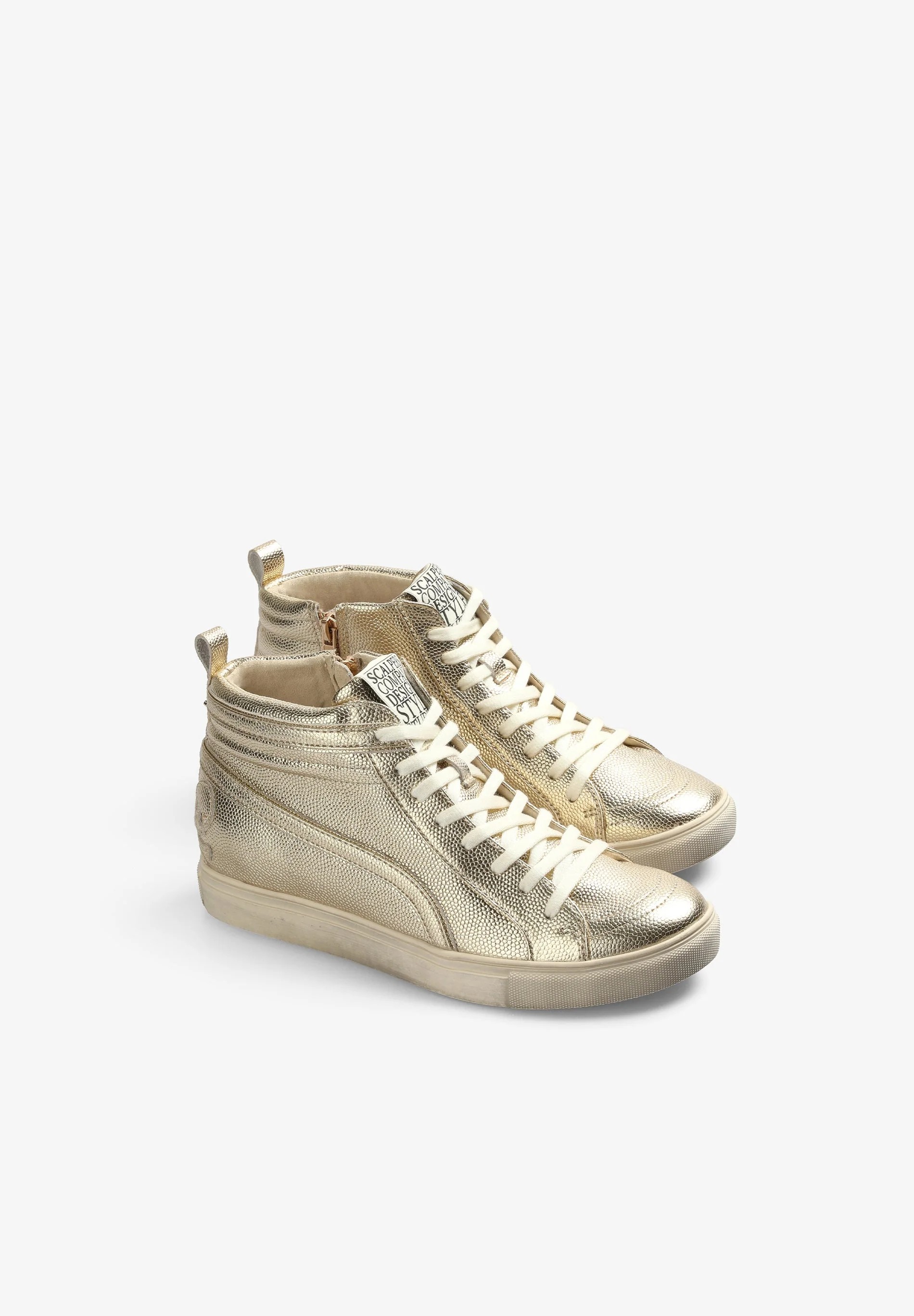 METALLIC HIGH-TOP SNEAKERS - Image 3
