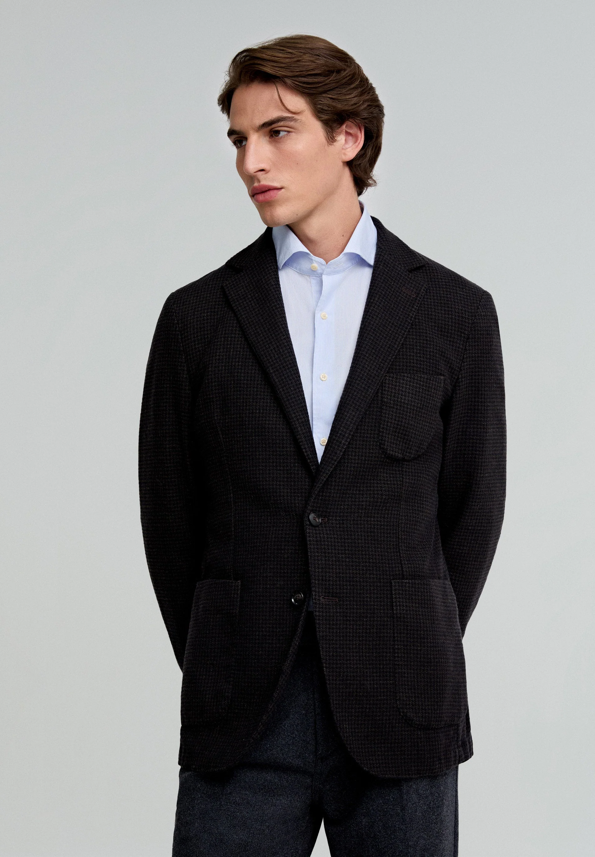 MINI CHECK WOOL BLAZER - Image 3