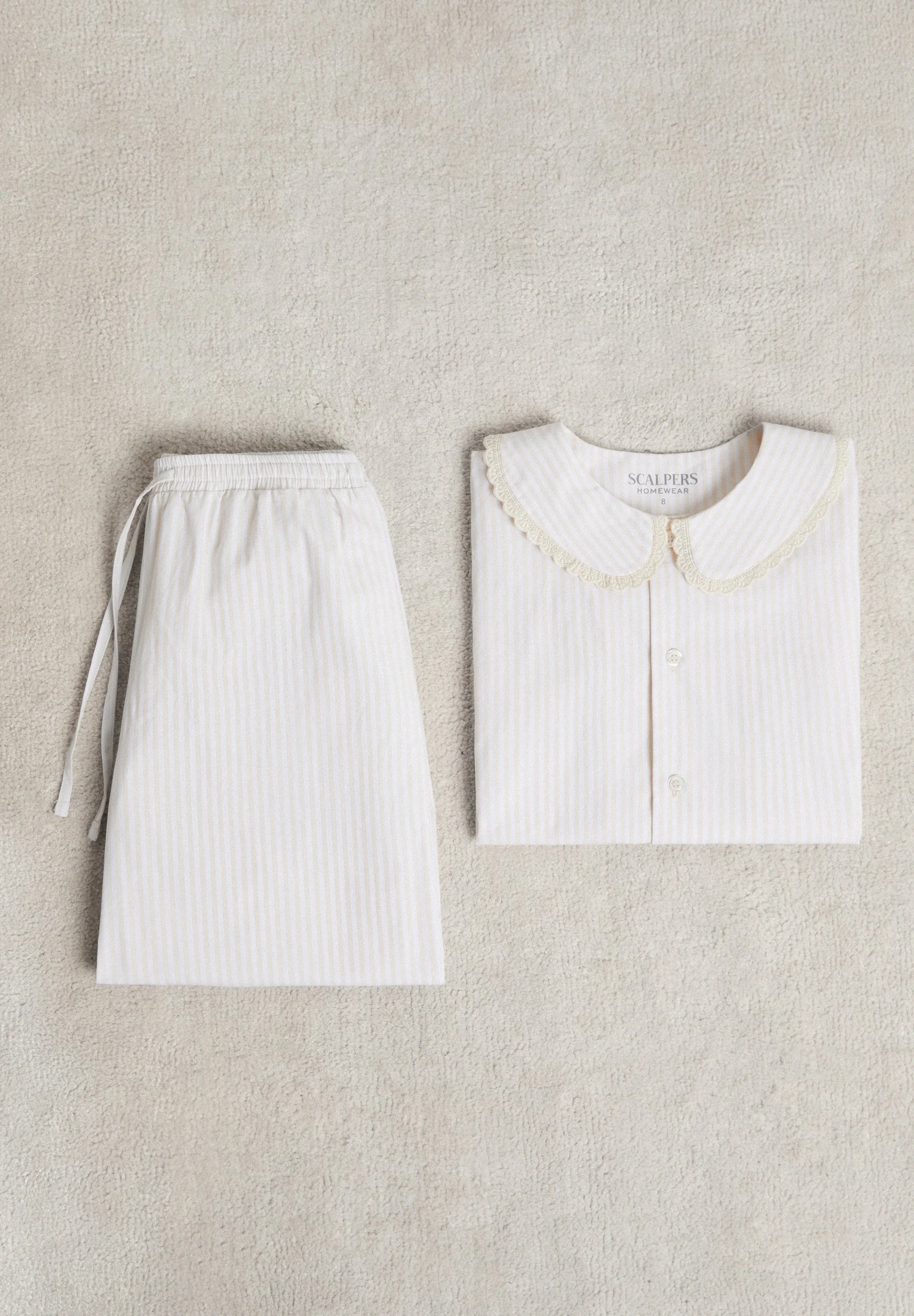 STRIPED PYJAMAS WITH EMBROIDERED COLLAR TRIM - Image 10