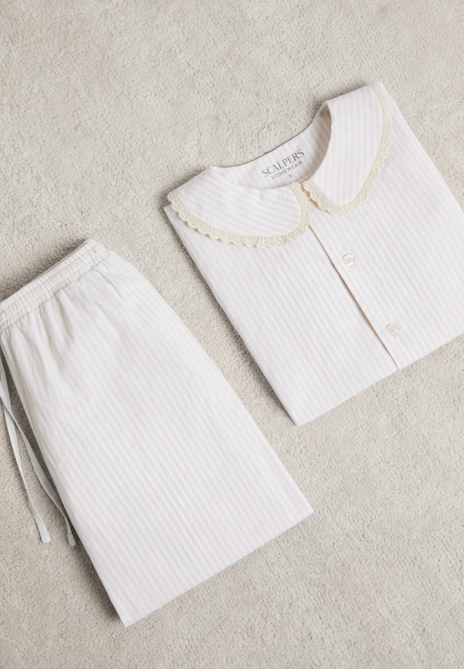 STRIPED PYJAMAS WITH EMBROIDERED COLLAR TRIM - Image 11