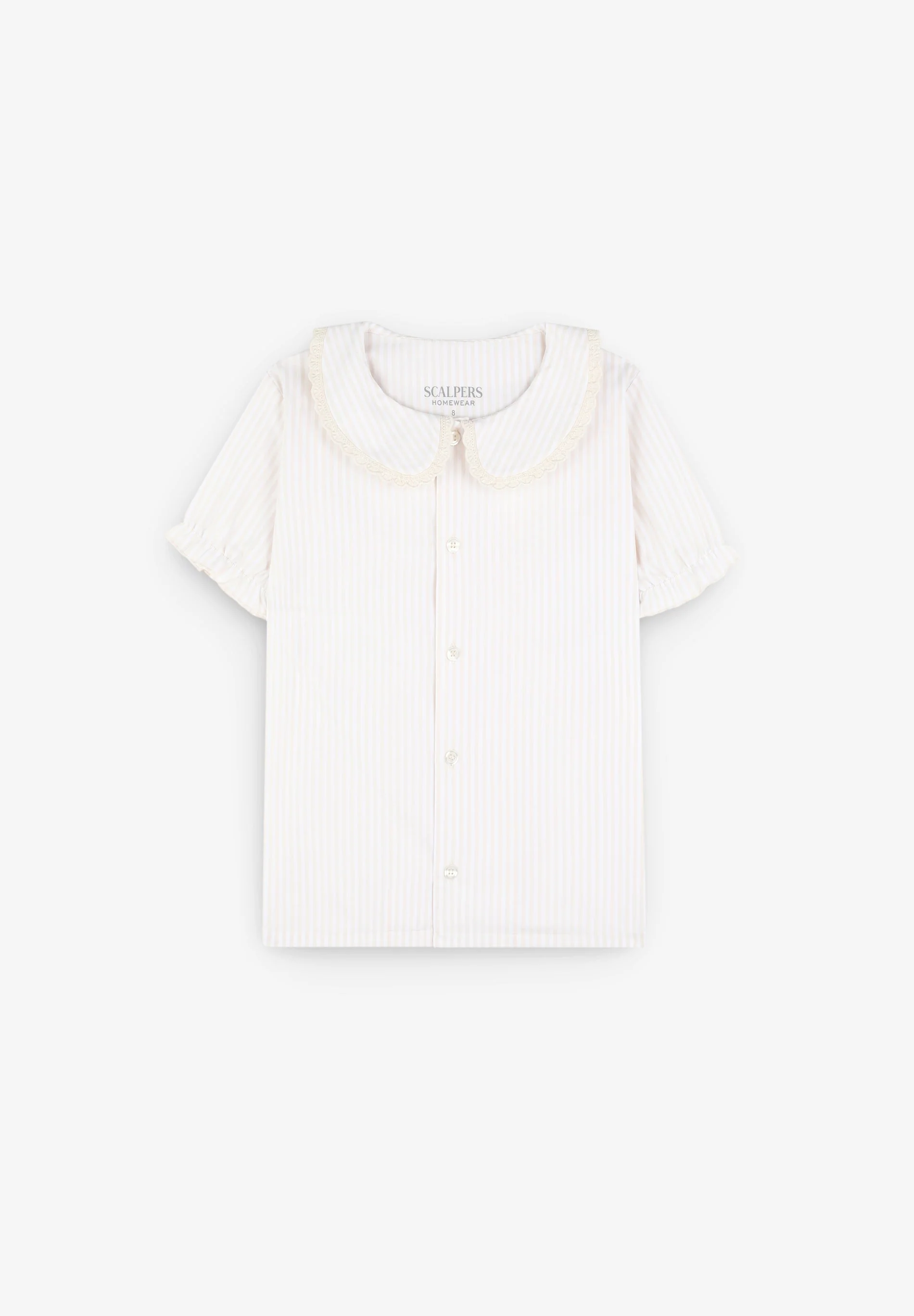 STRIPED PYJAMAS WITH EMBROIDERED COLLAR TRIM - Image 6