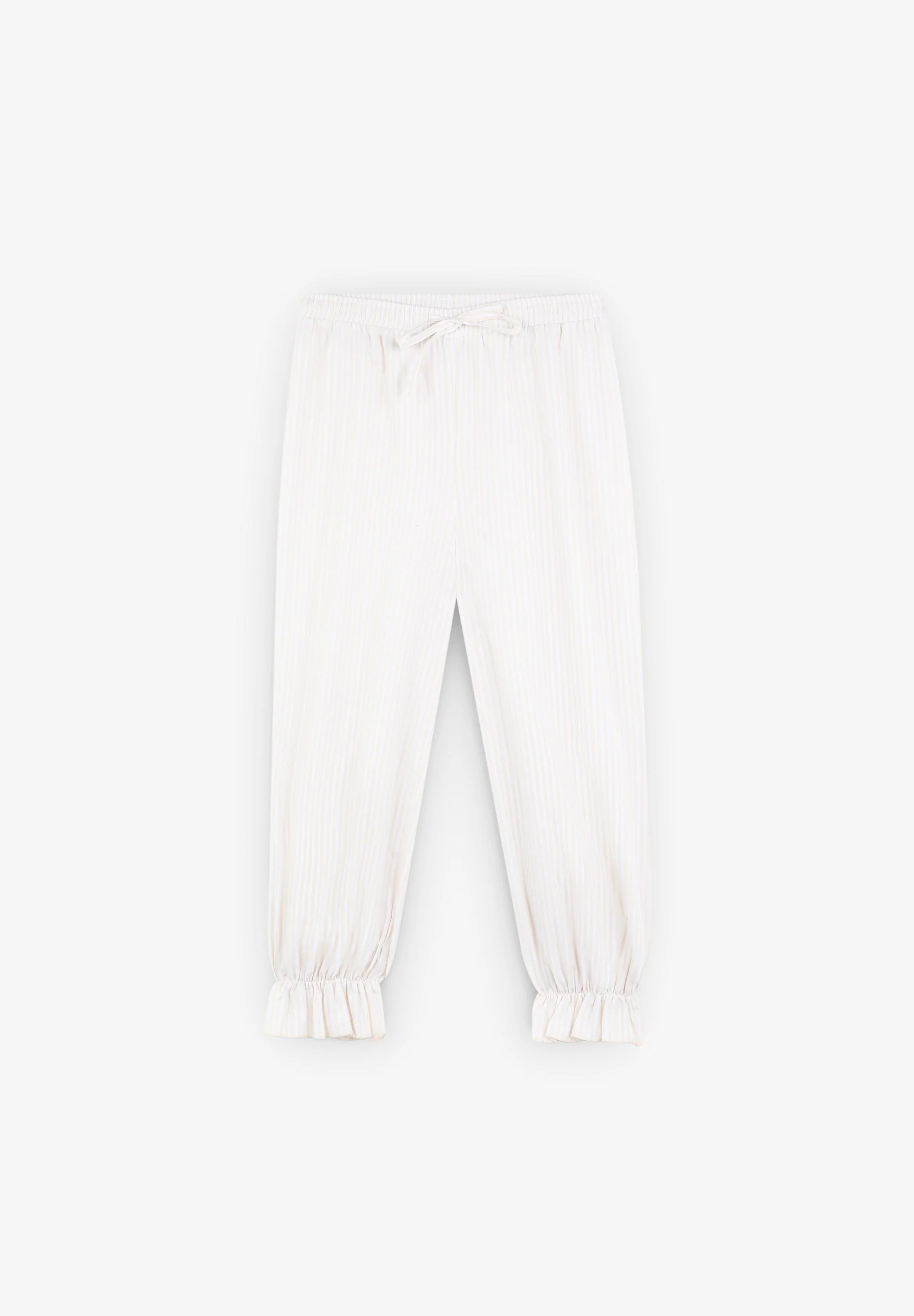 STRIPED PYJAMAS WITH EMBROIDERED COLLAR TRIM - Image 8