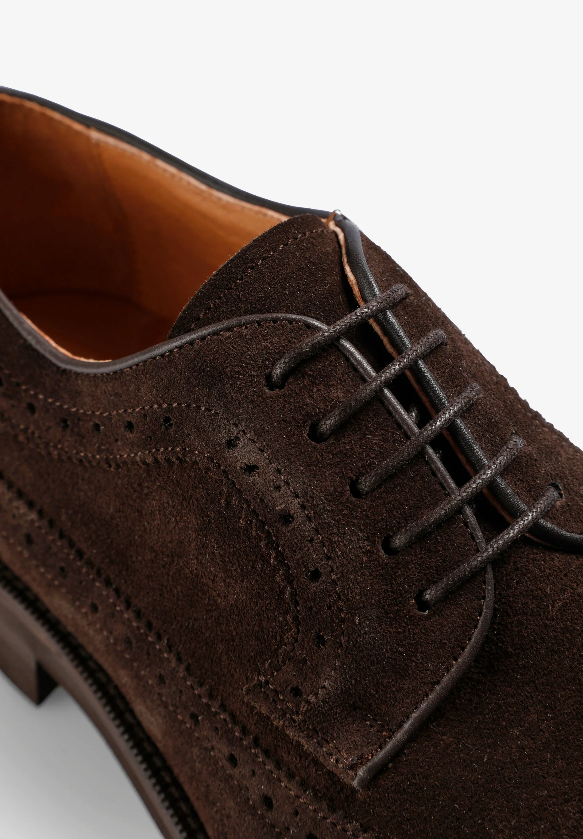 CONTRAST SUEDE DERBY SHOES - Image 6