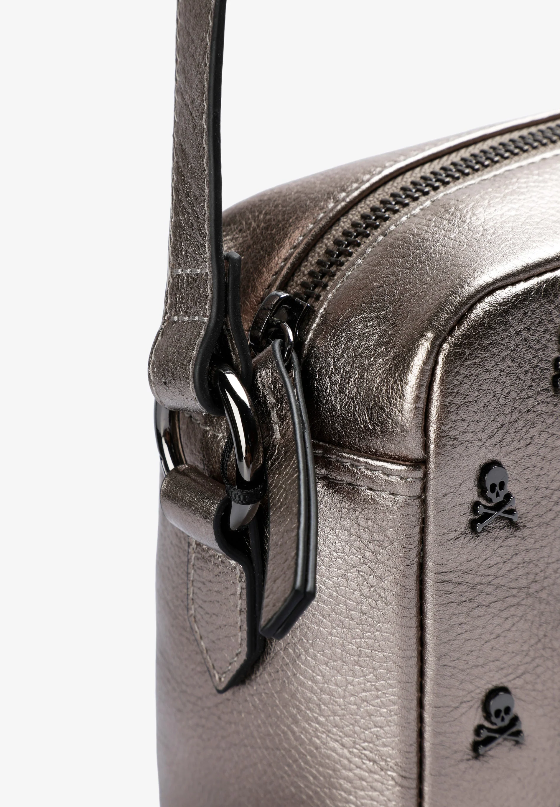 LEATHER CROSSBODY BAG WITH ALL-OVER SKULL PRINT - Image 7