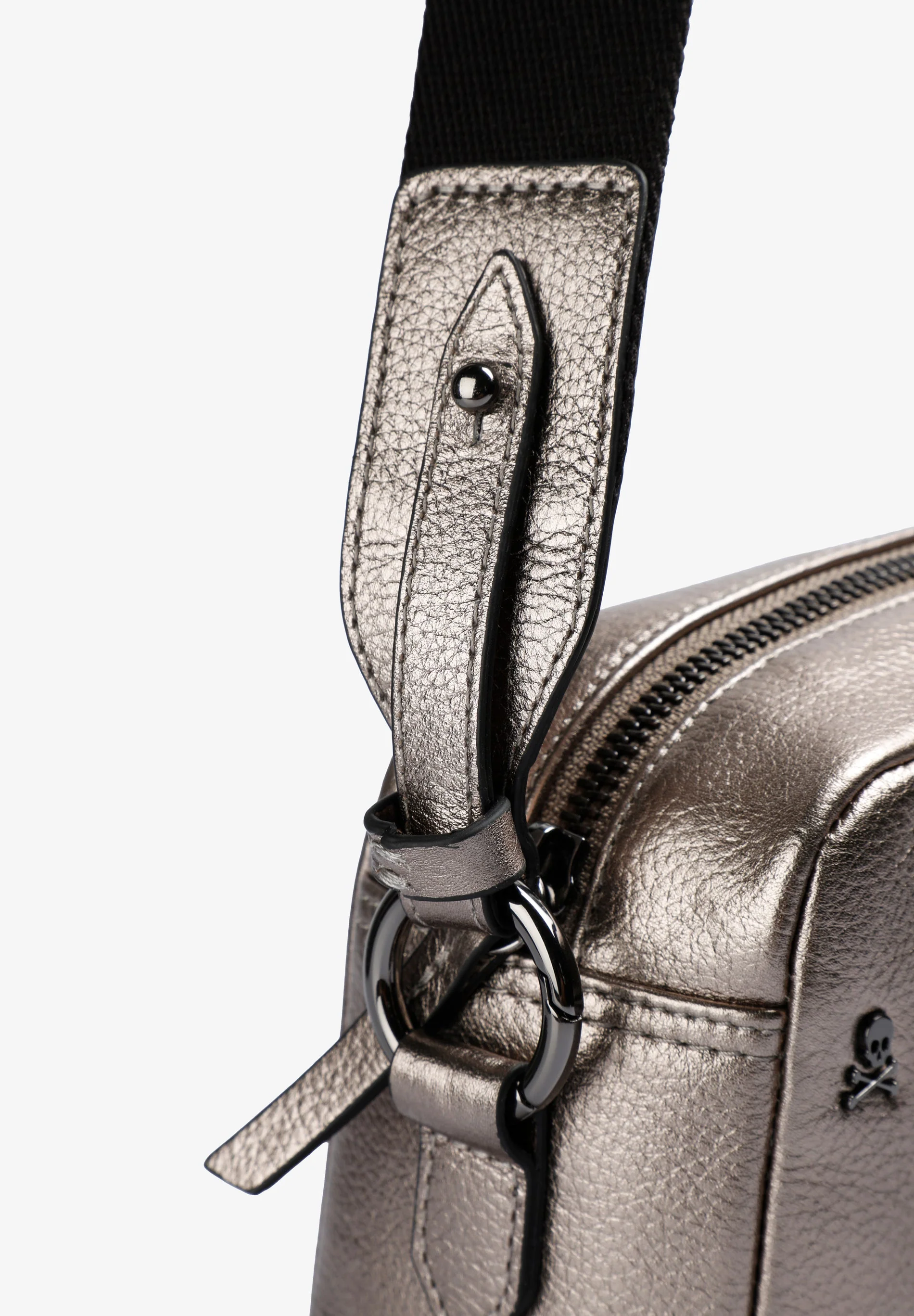 LEATHER CROSSBODY BAG WITH ALL-OVER SKULL PRINT - Image 8