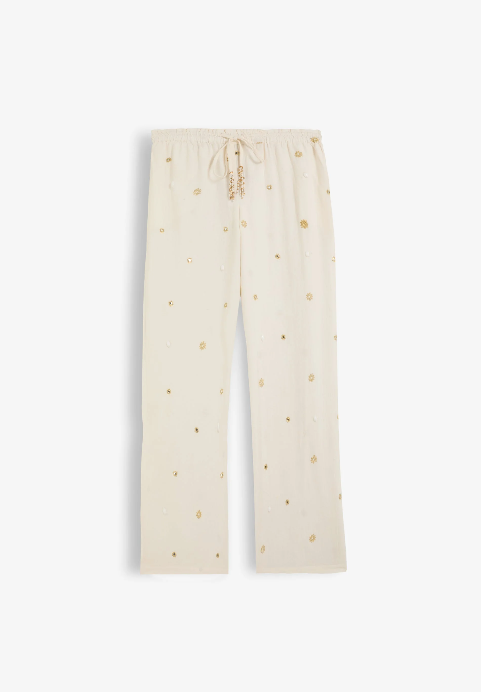 TROUSERS WITH METALLIC DETAILS