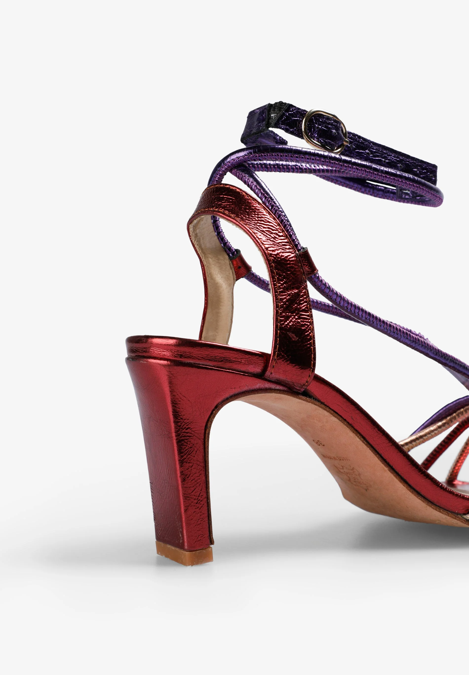 MULTICOLOURED KNOT HEELED SANDALS - Image 4