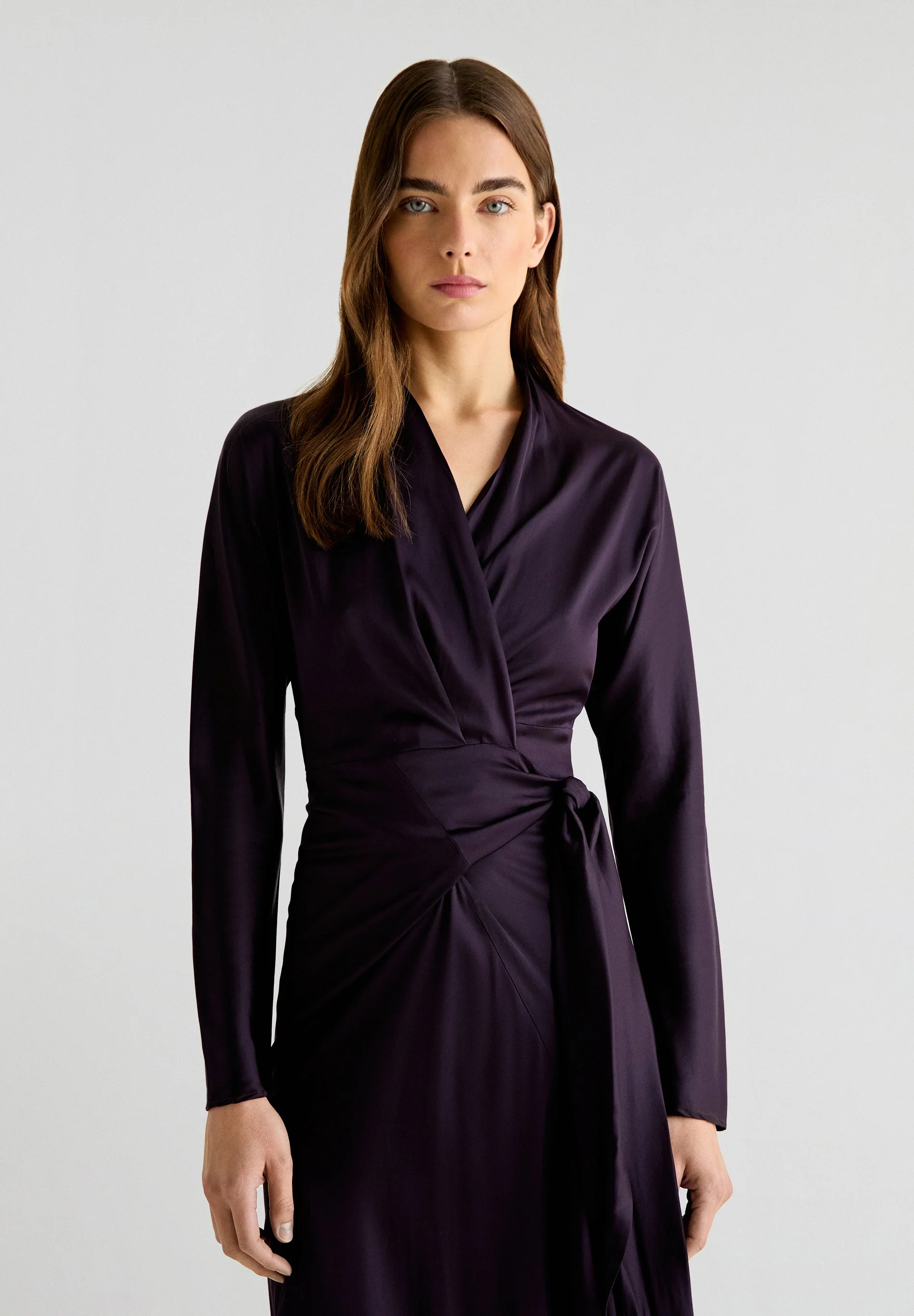 SATIN WRAP DRESS - Image 3
