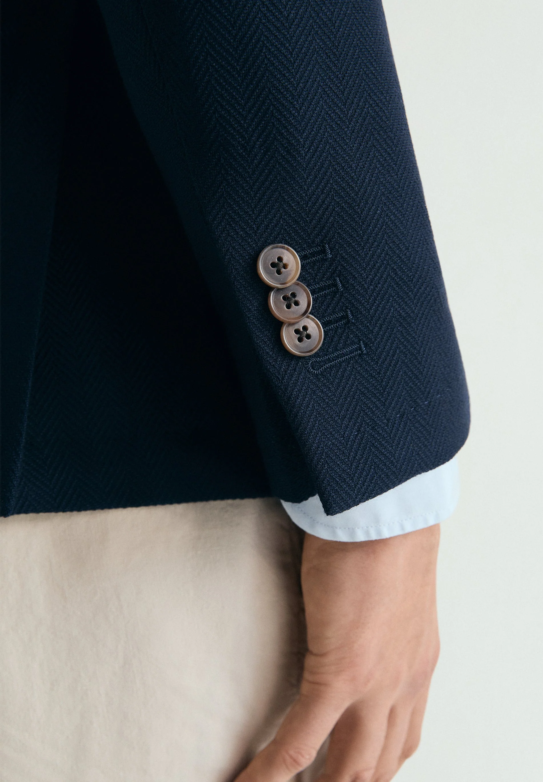 PLAIN-COLOURED WOOL BLAZER - Image 3