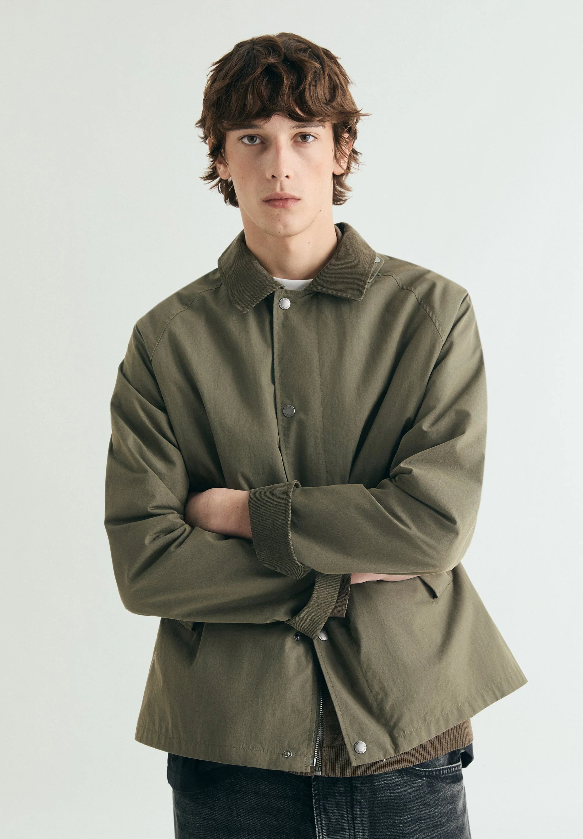 BOXY JACKET WITH CORDUROY COLLAR - Image 2