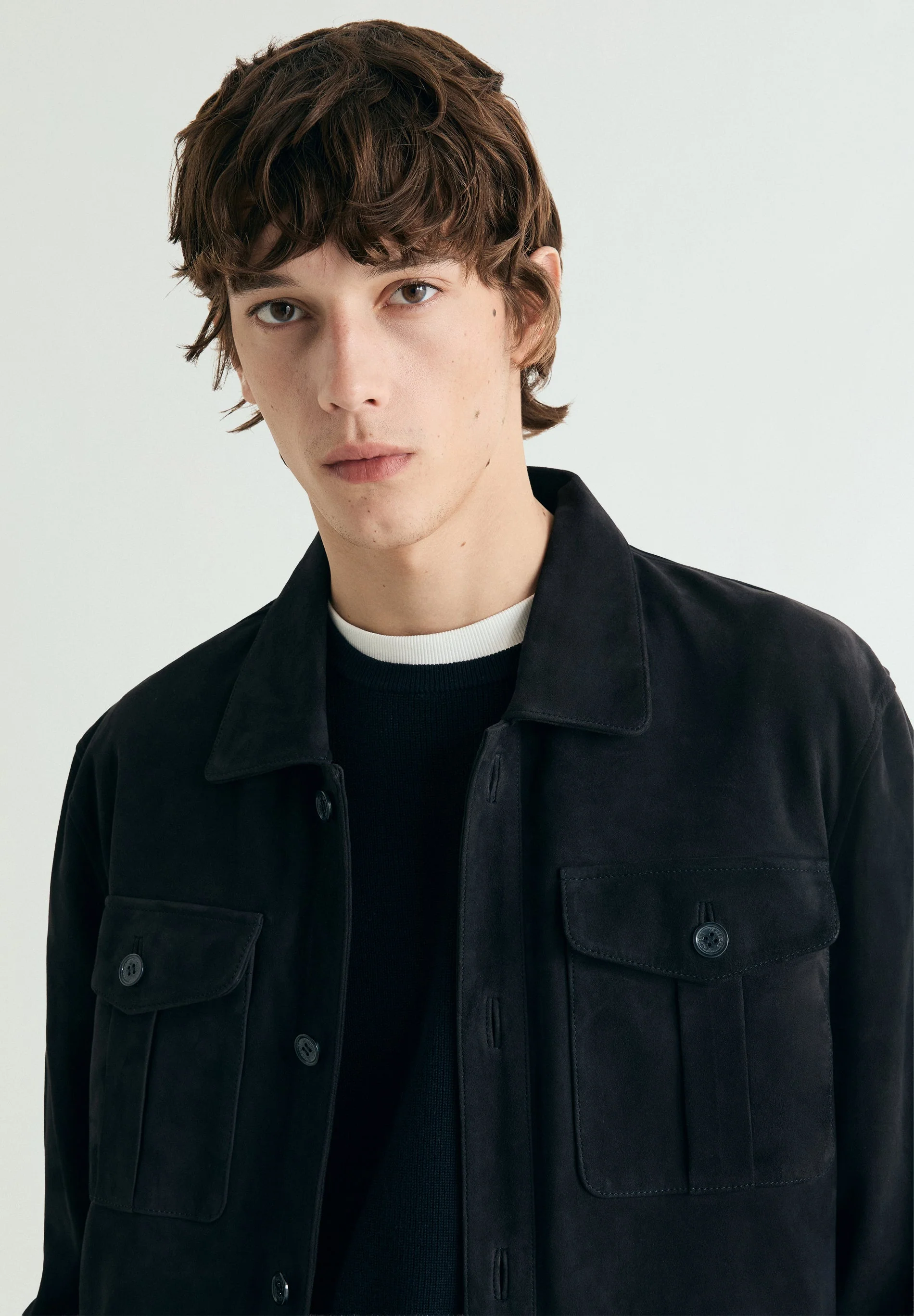 SUEDE OVERSHIRT WITH POCKETS - Image 3