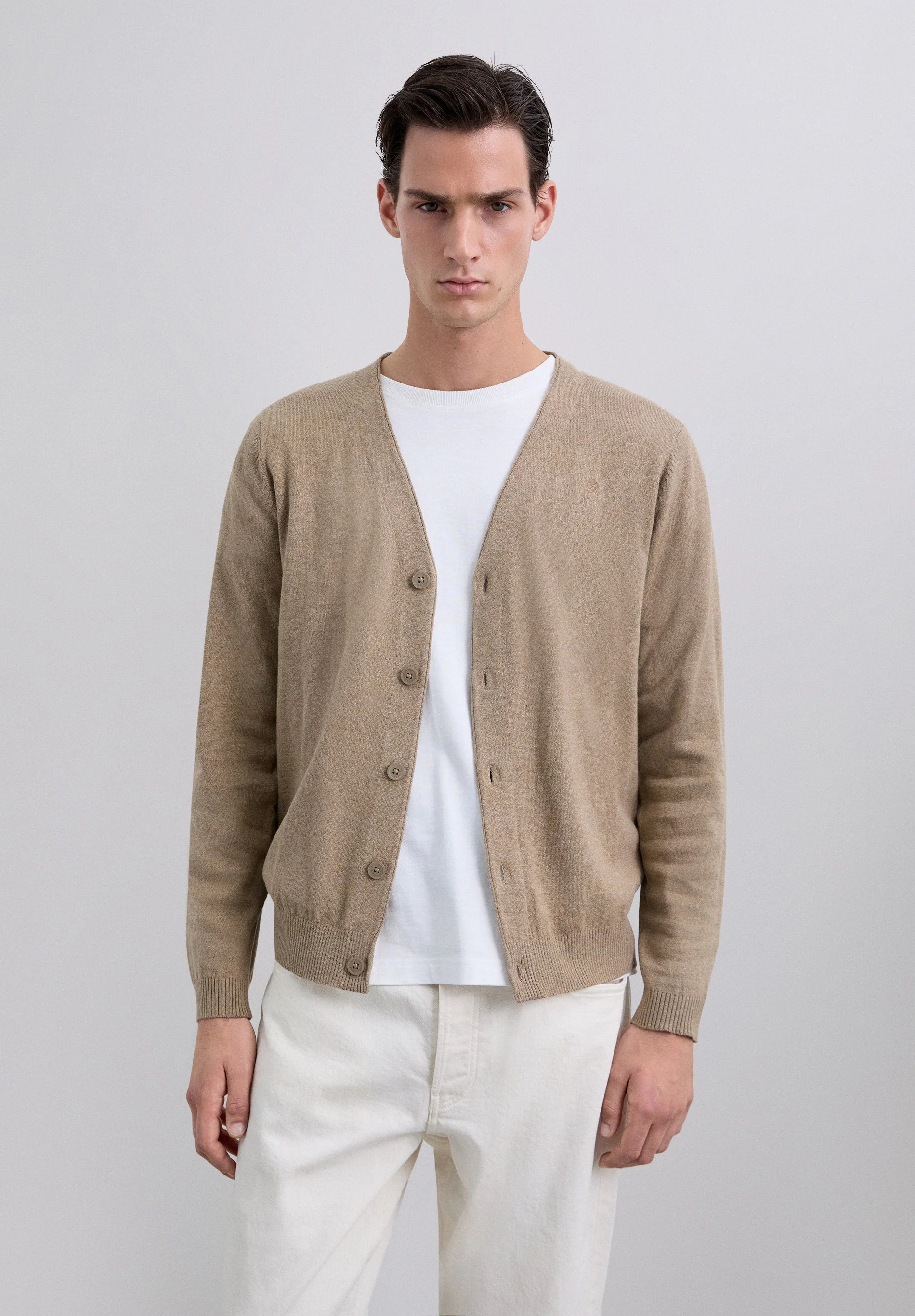 V-NECK CARDIGAN WITH SKULL - Image 3