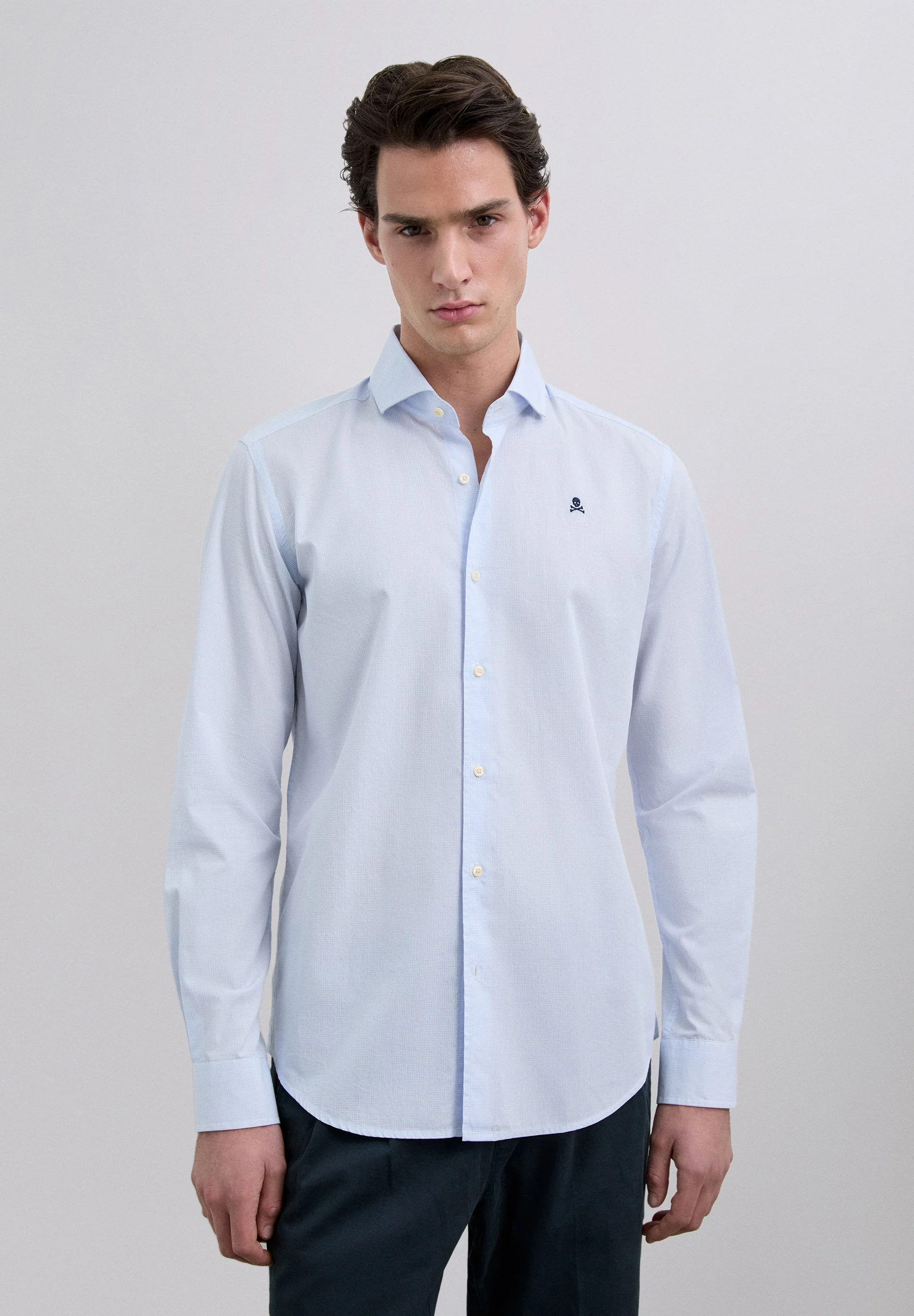 SHIRT WITH EMBROIDERED SKULL