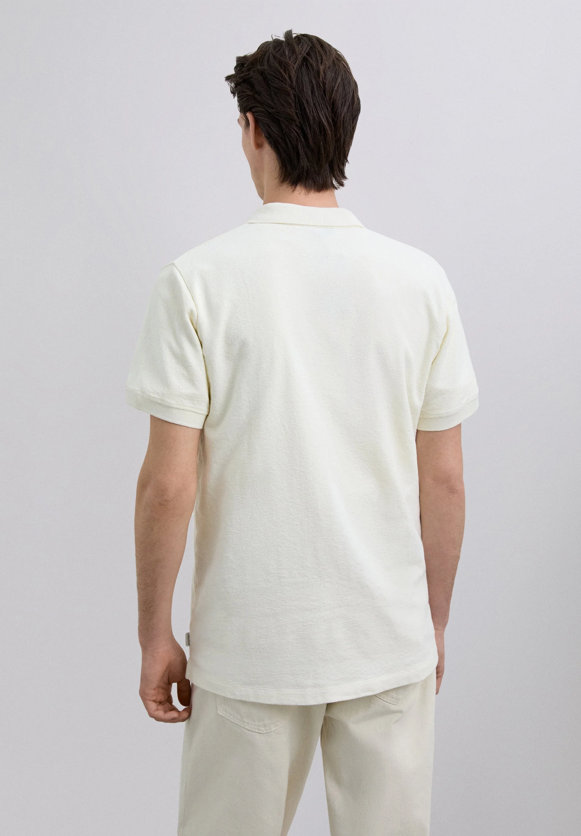 SHORT SLEEVE RUSTIC KNIT POLO SHIRT - Image 3