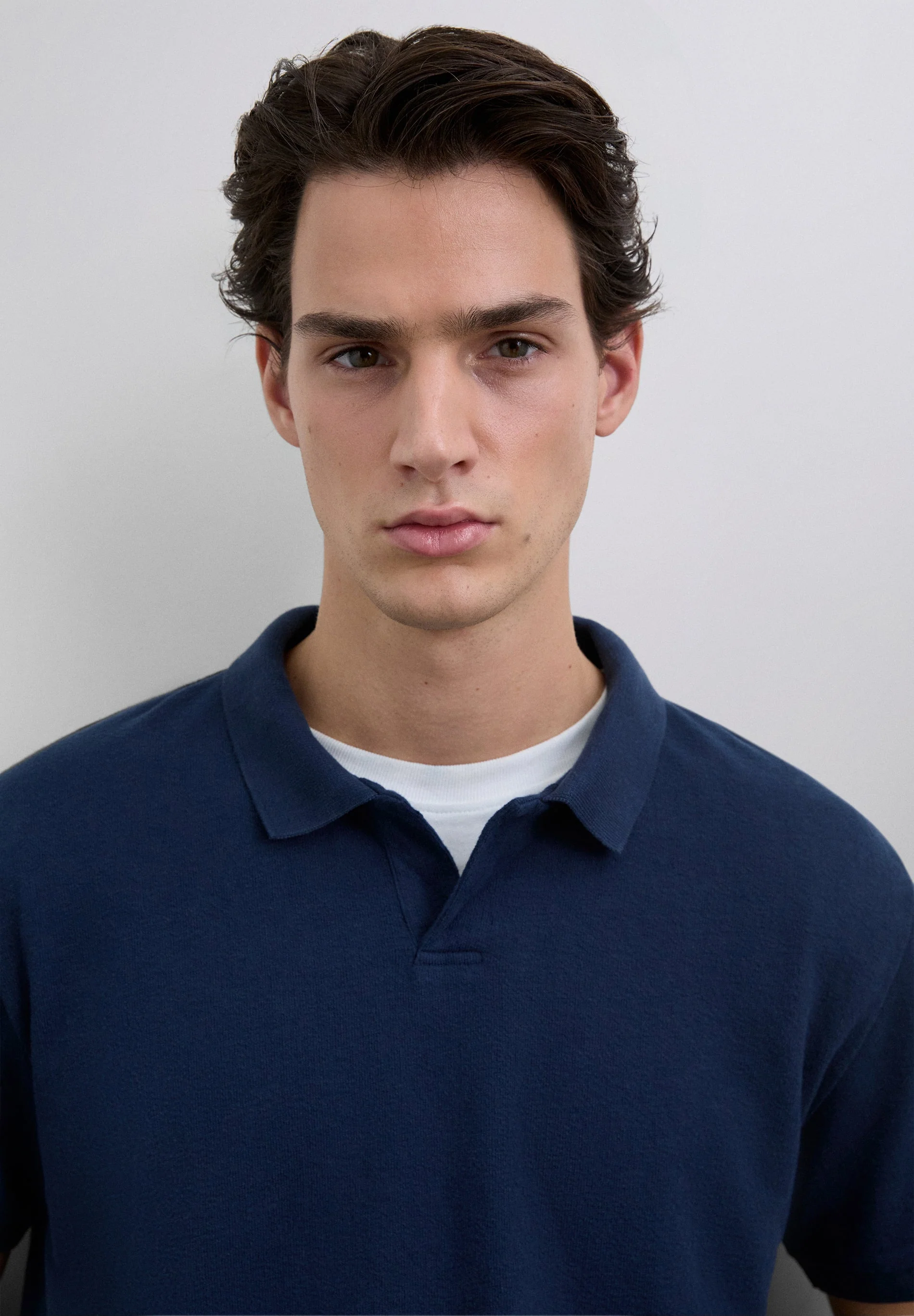 SHORT SLEEVE RUSTIC KNIT POLO SHIRT - Image 3