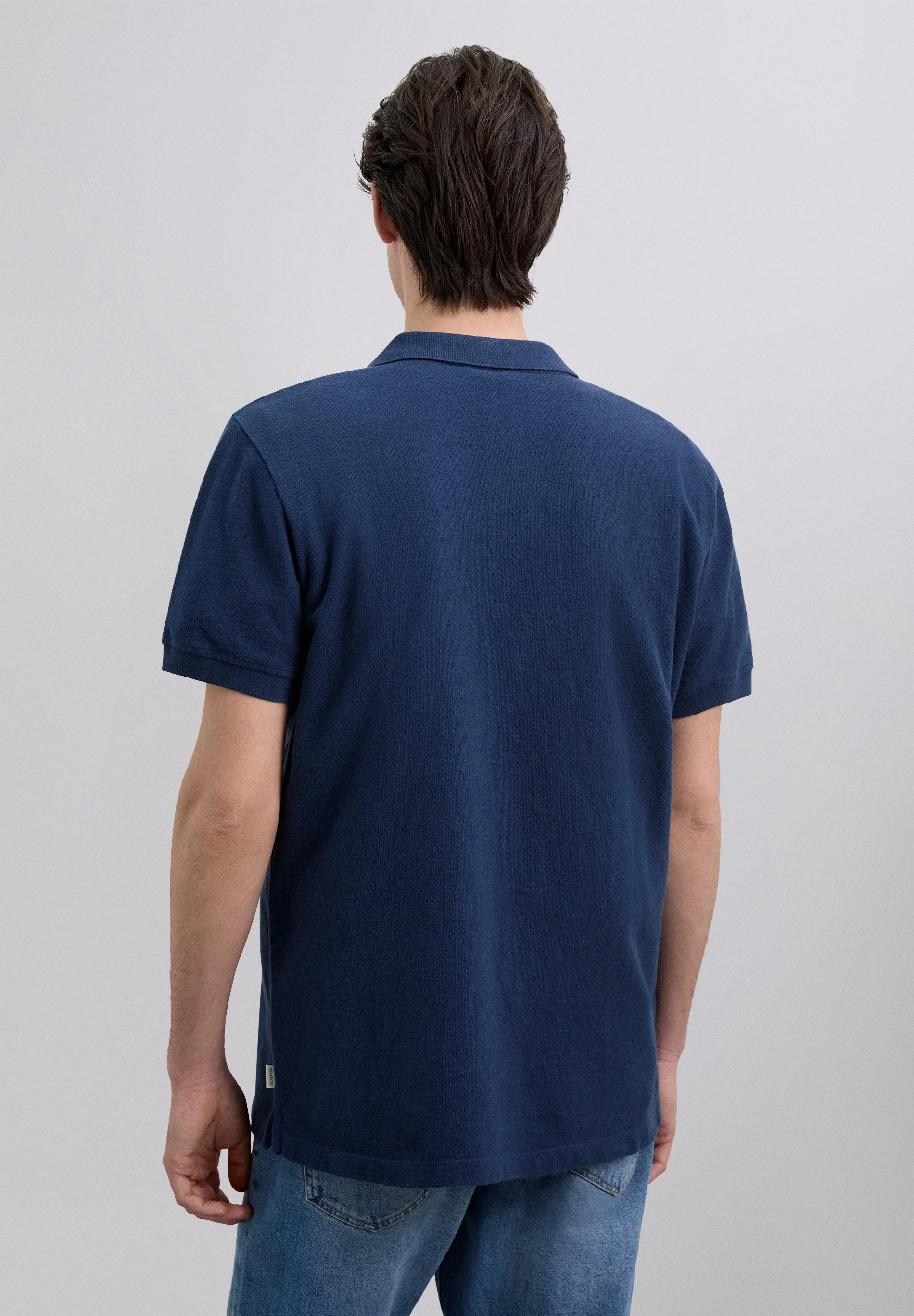 SHORT SLEEVE RUSTIC KNIT POLO SHIRT - Image 4