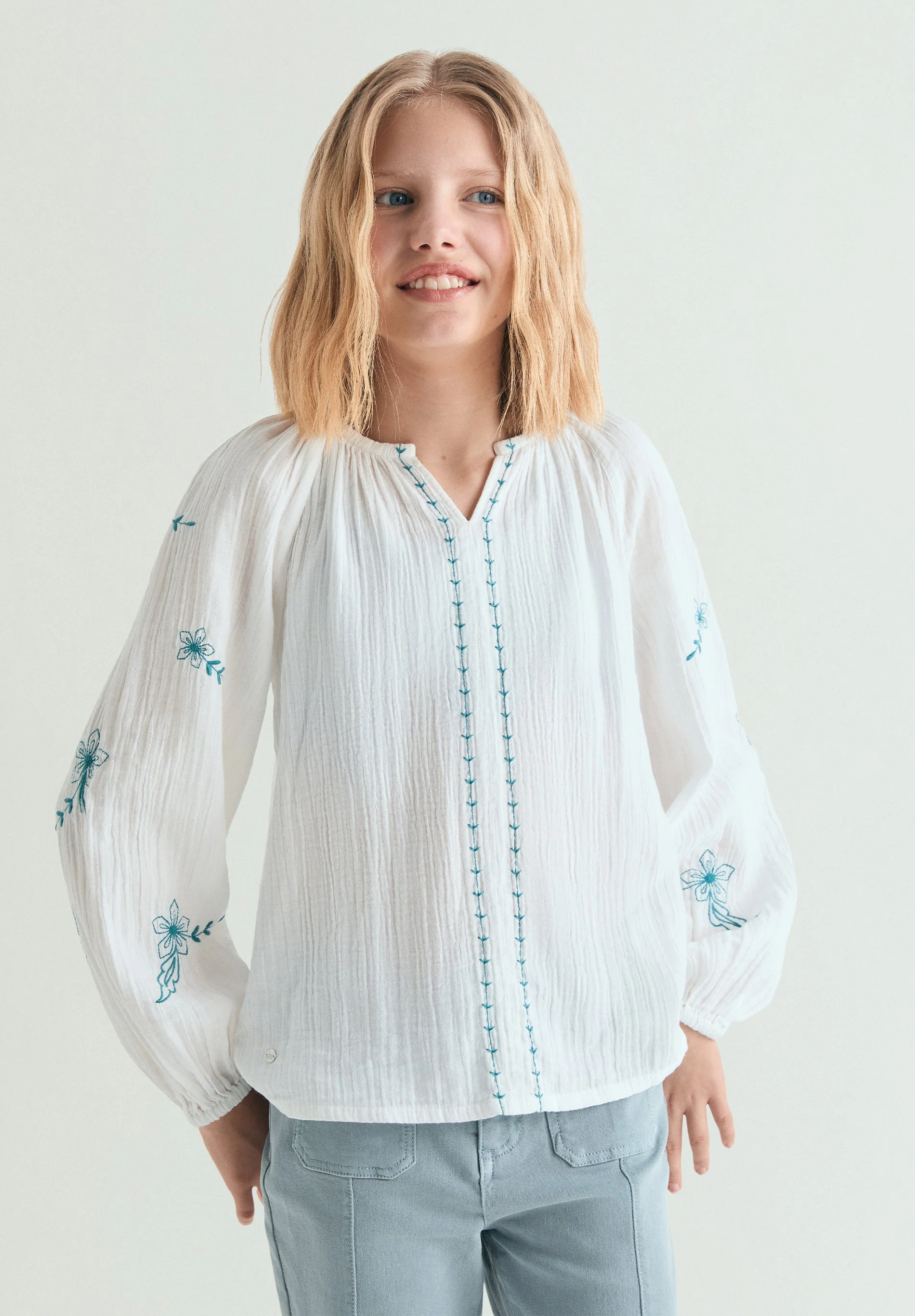 BLOUSE WITH EMBROIDERED DETAILS - Image 2