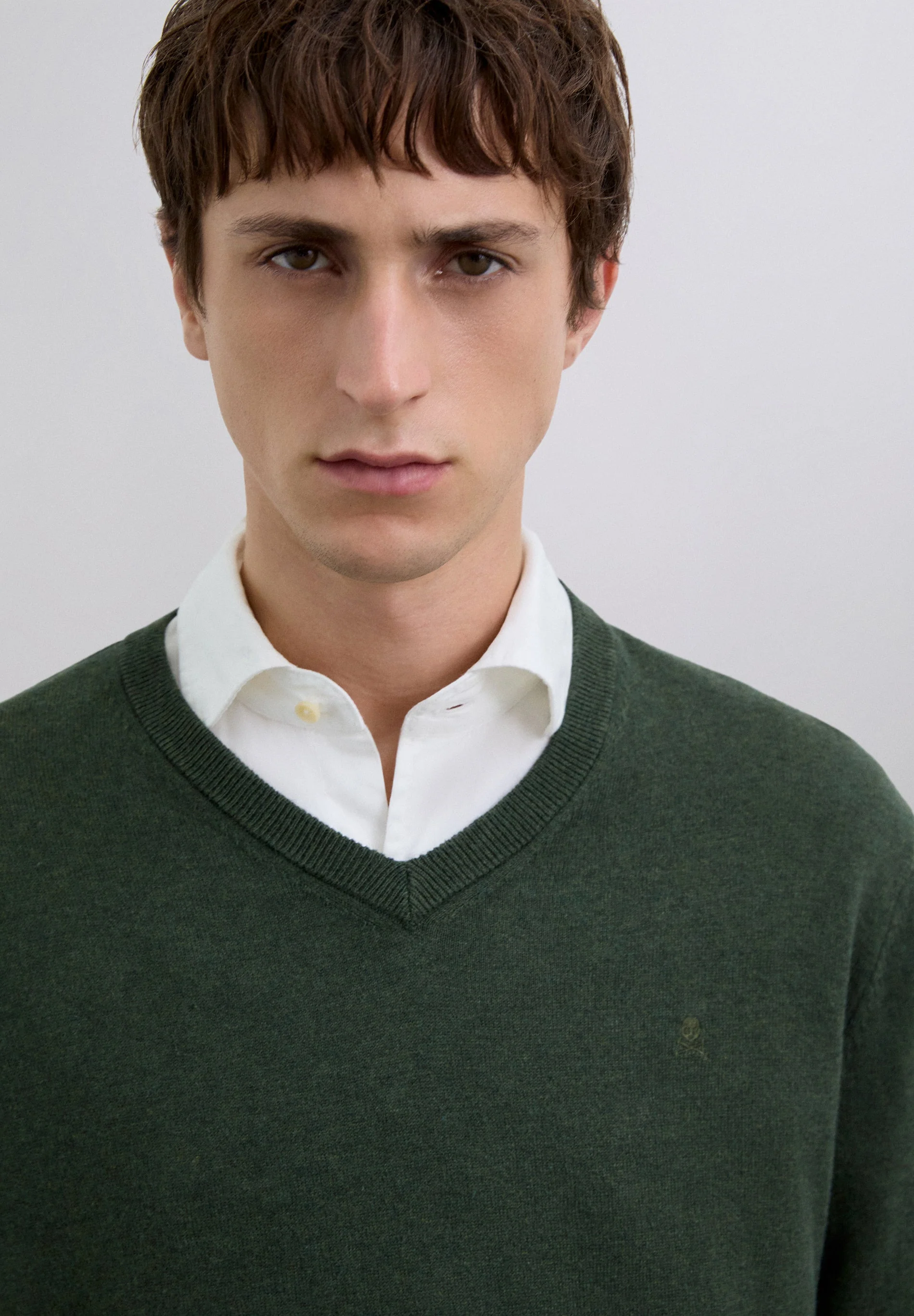 V-NECK SWEATER WITH CASHMERE - Image 2