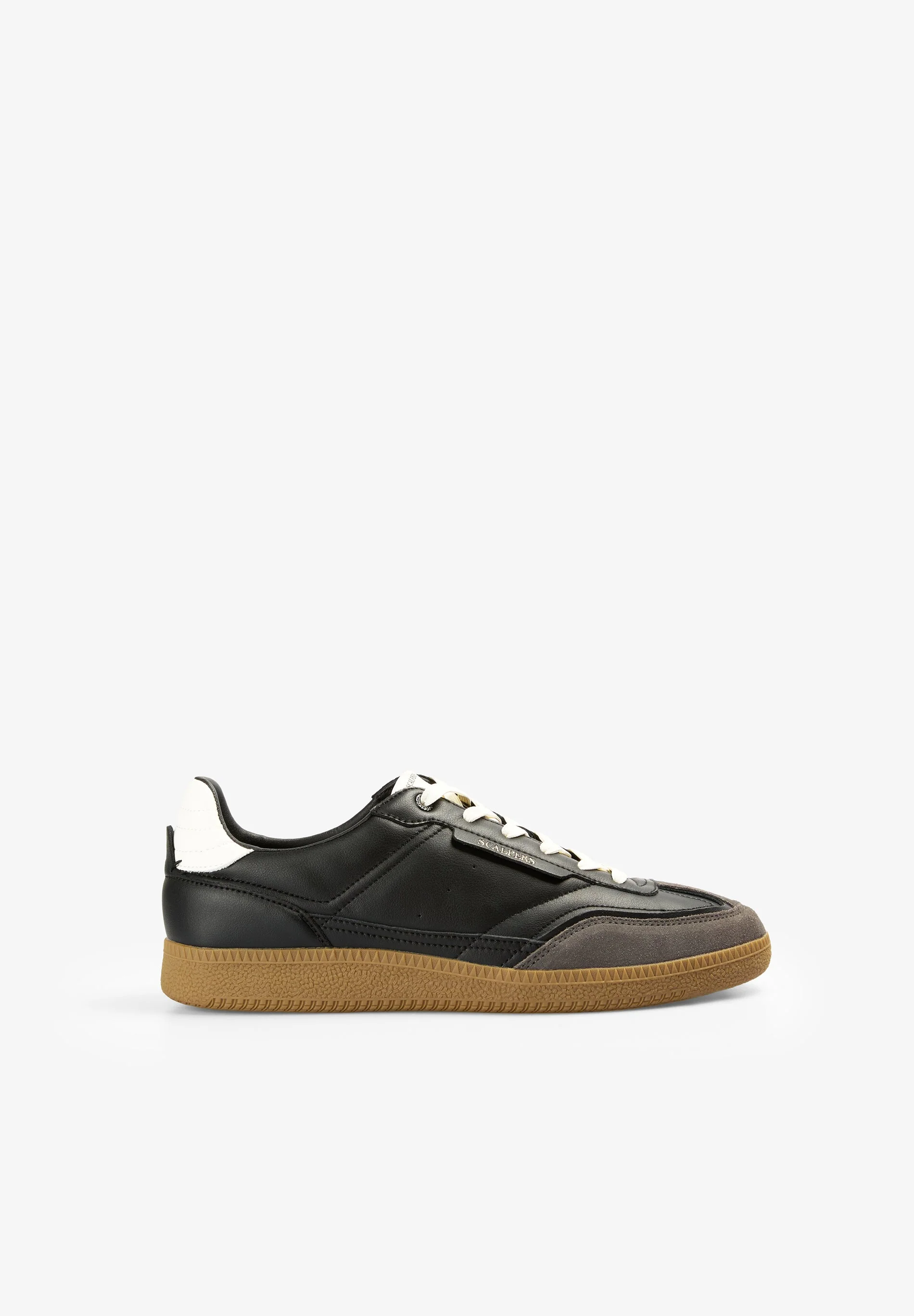 LEATHER TRAINER WITH CONTRAST SOLE - Image 3
