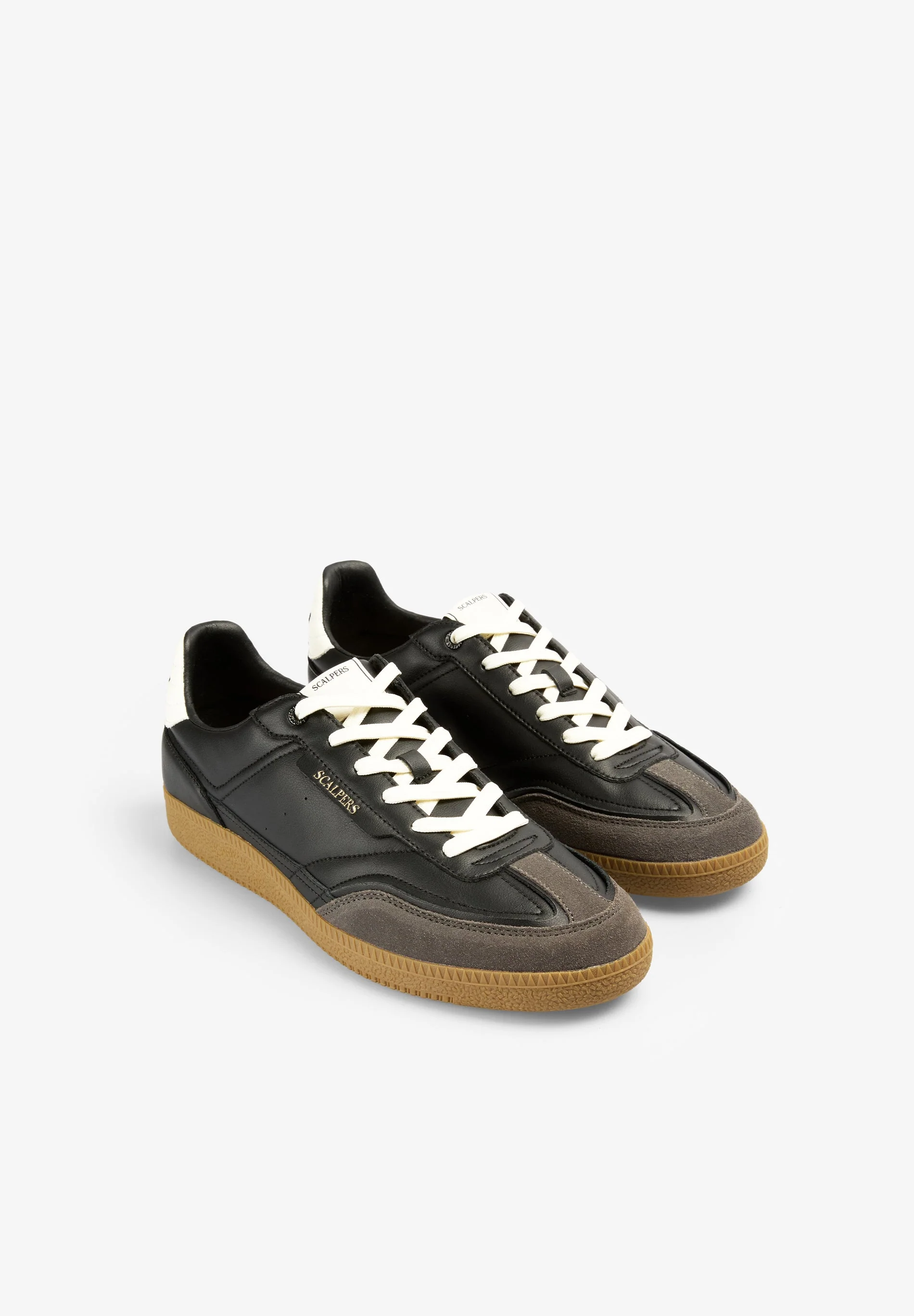 LEATHER TRAINER WITH CONTRAST SOLE - Image 4