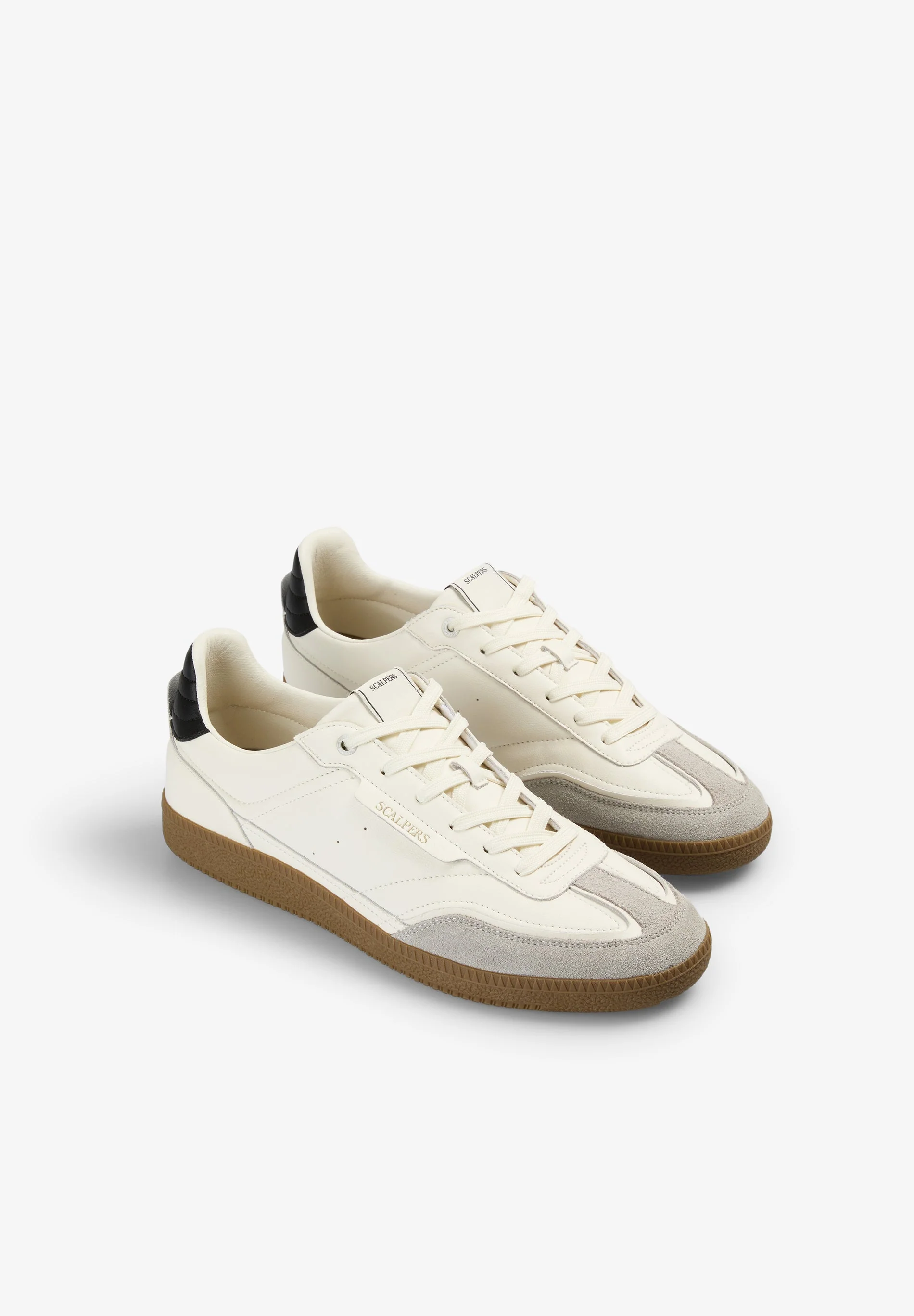 LEATHER TRAINER WITH CONTRAST SOLE - Image 3