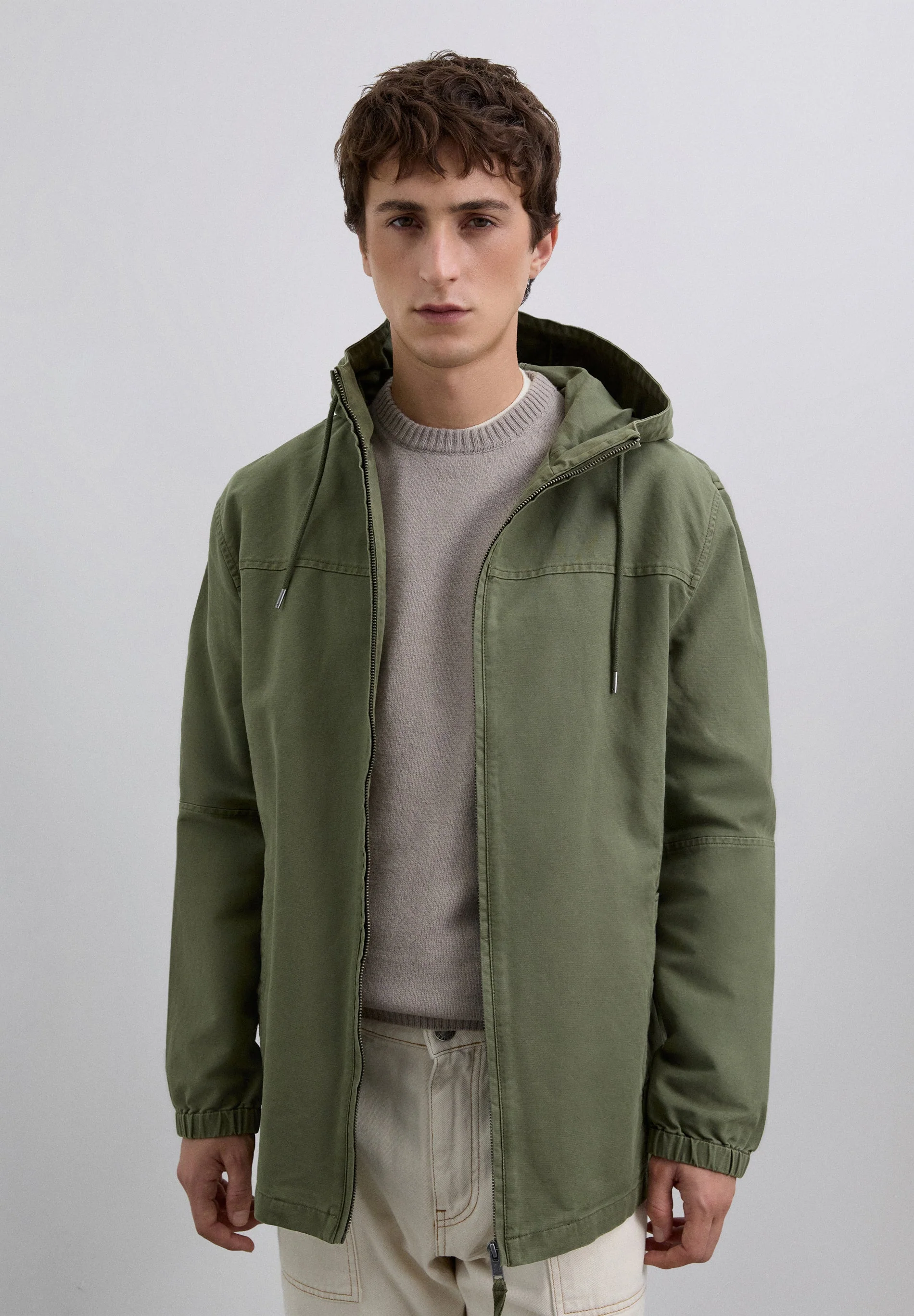 COTTON JACKET WITH HOOD