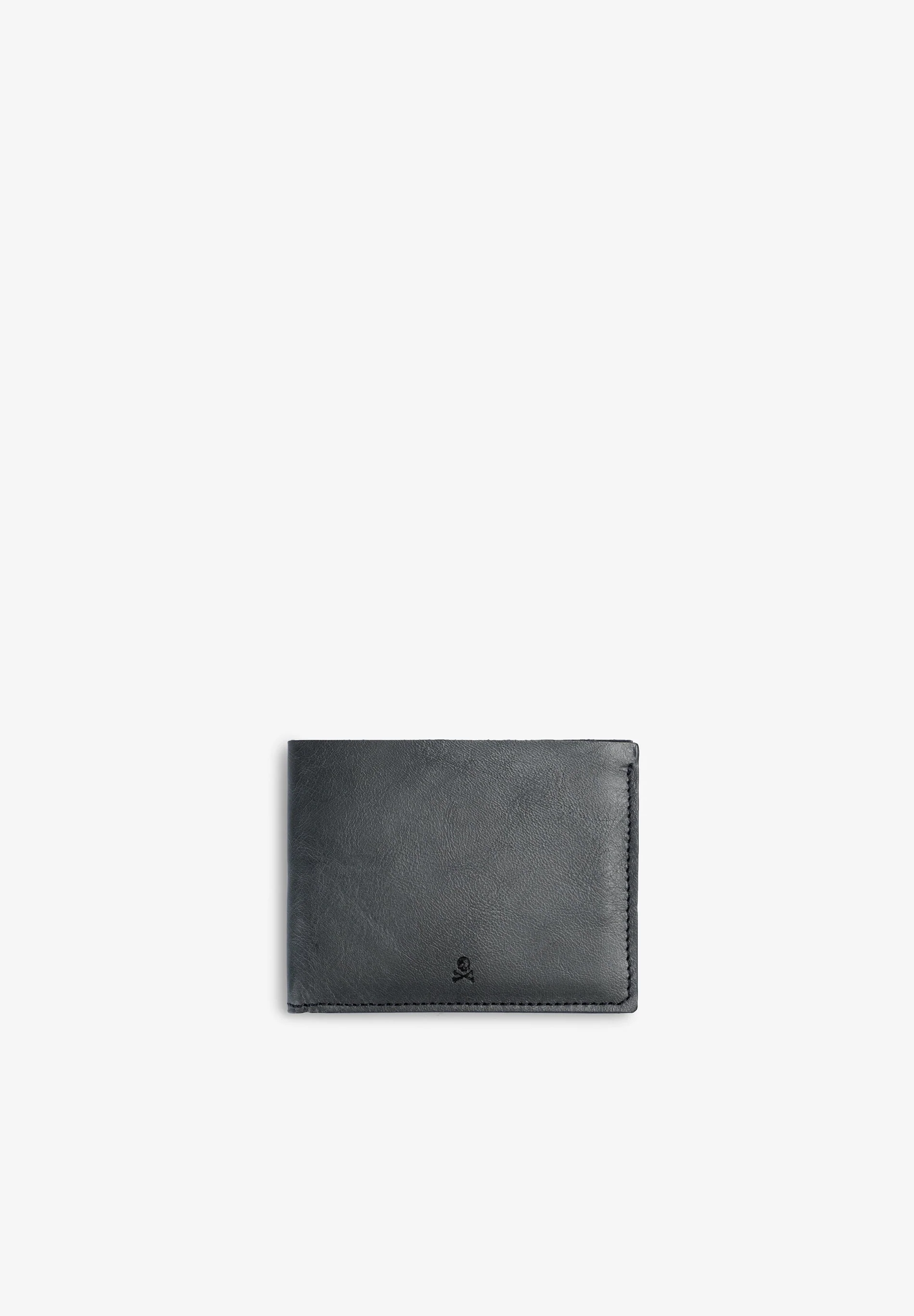 LEATHER WALLET WITH SKULL LOGO