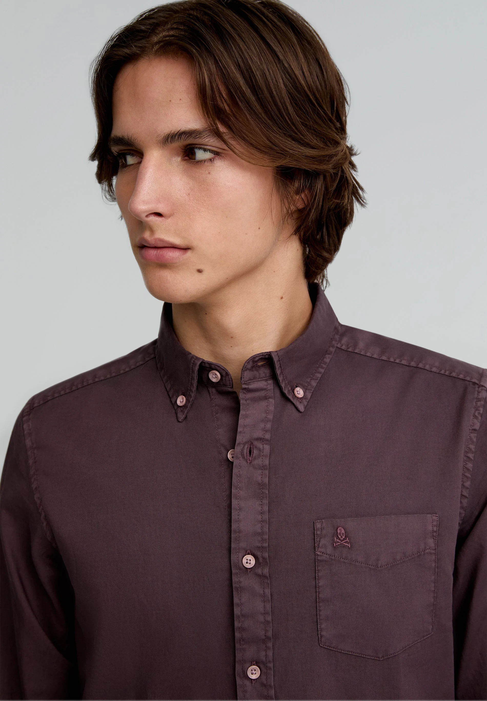COTTON SHIRT WITH BUTTON-DOWN COLLAR - Image 5