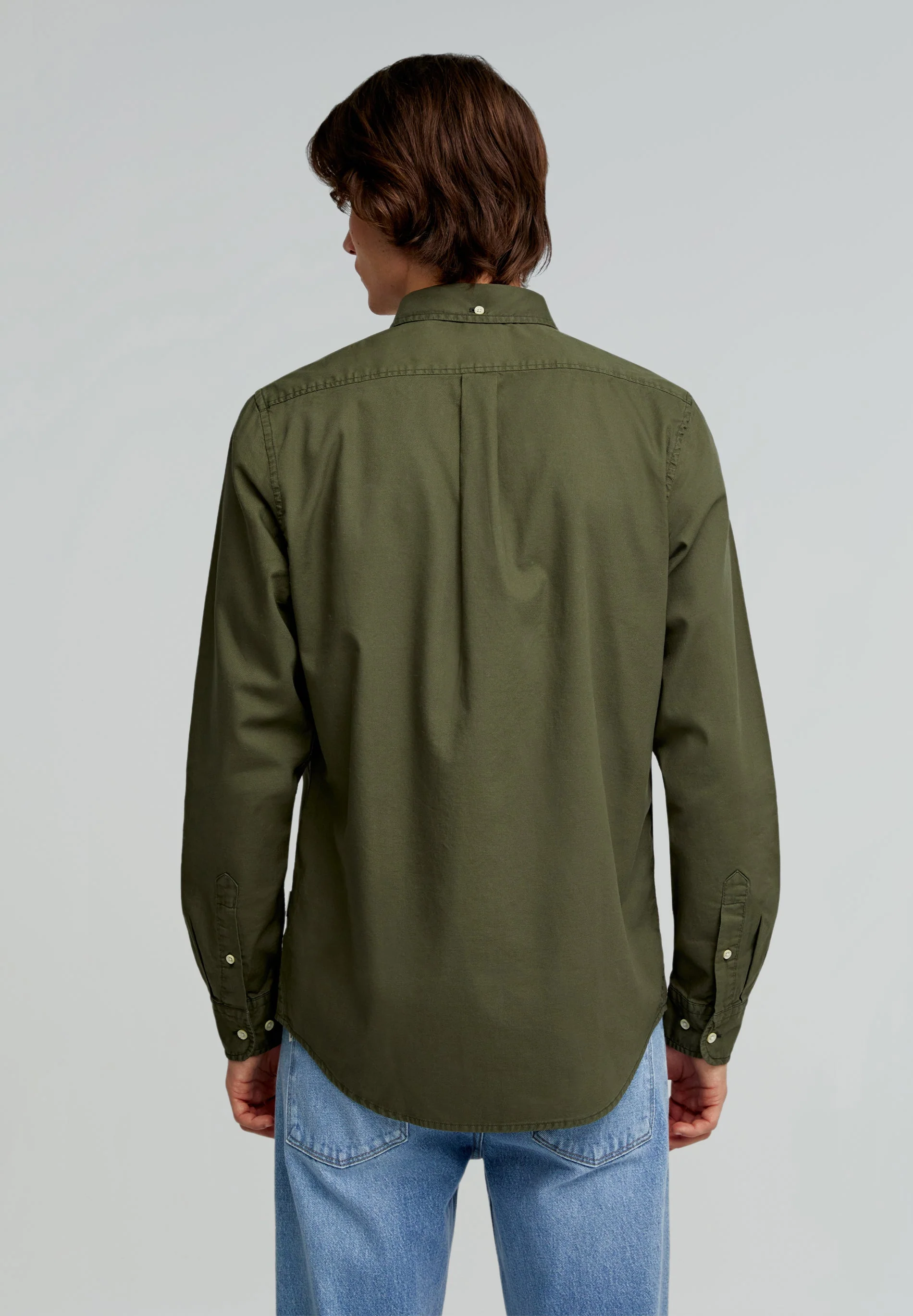 COTTON SHIRT WITH BUTTON-DOWN COLLAR - Image 4