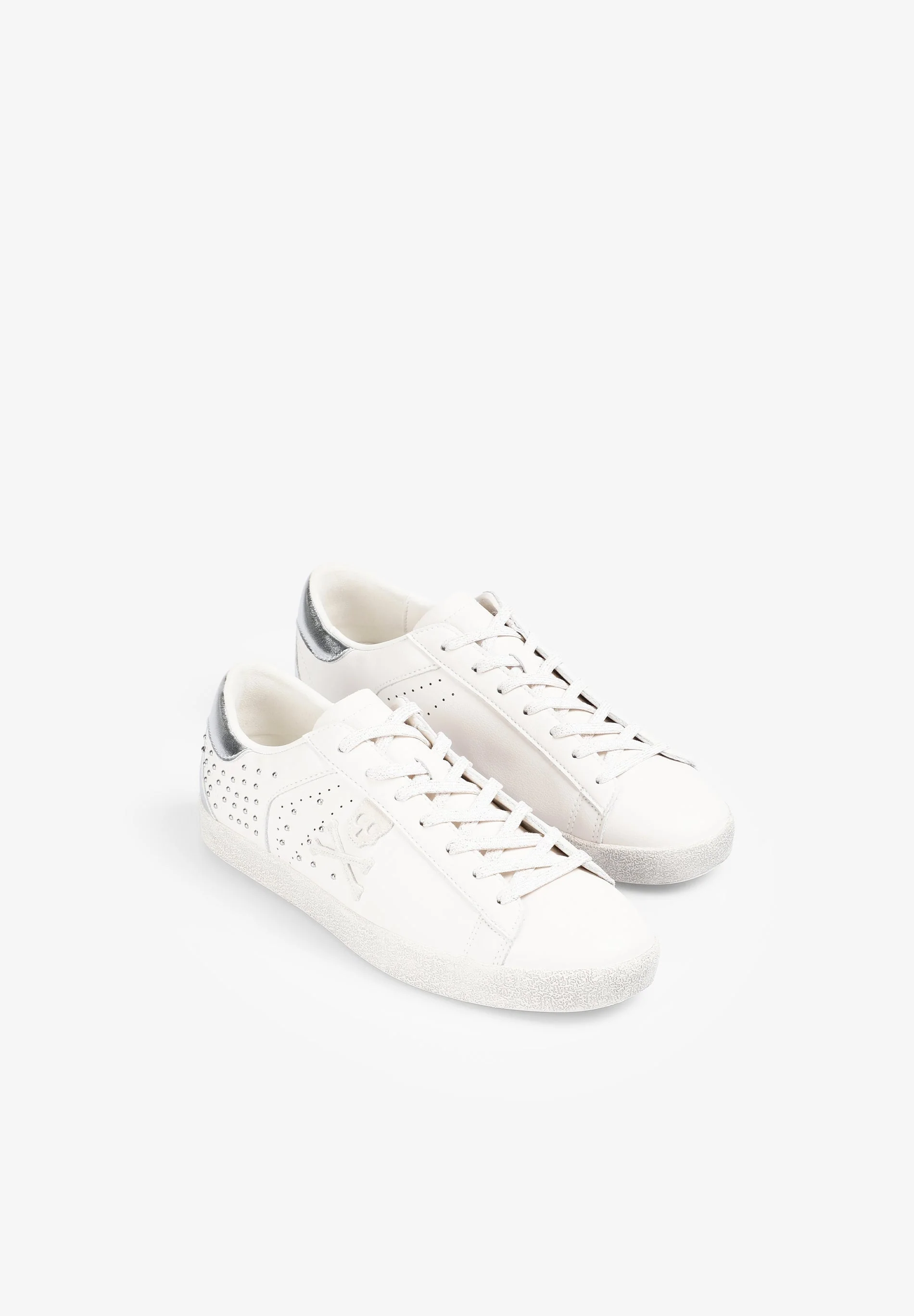 LEATHER SKULL SNEAKERS WITH STUDS - Image 2