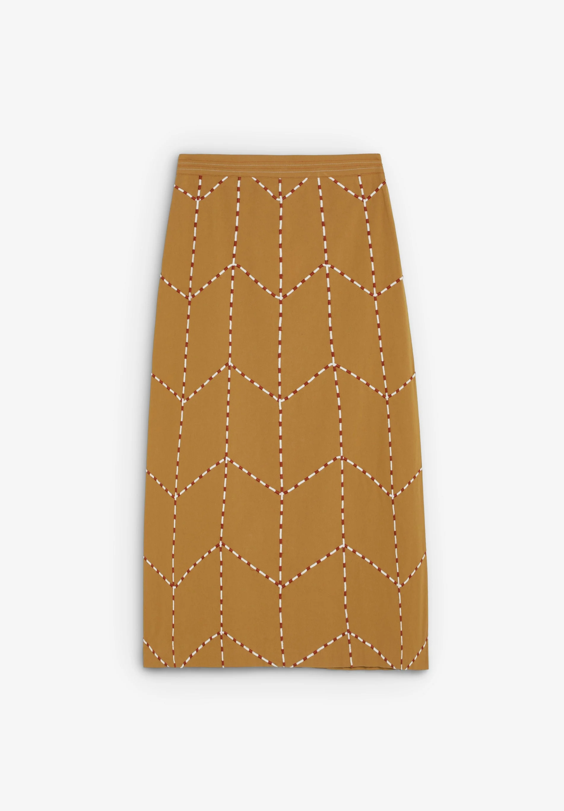 GEOMETRIC EMBROIDERED MIDI SKIRT - Image 5