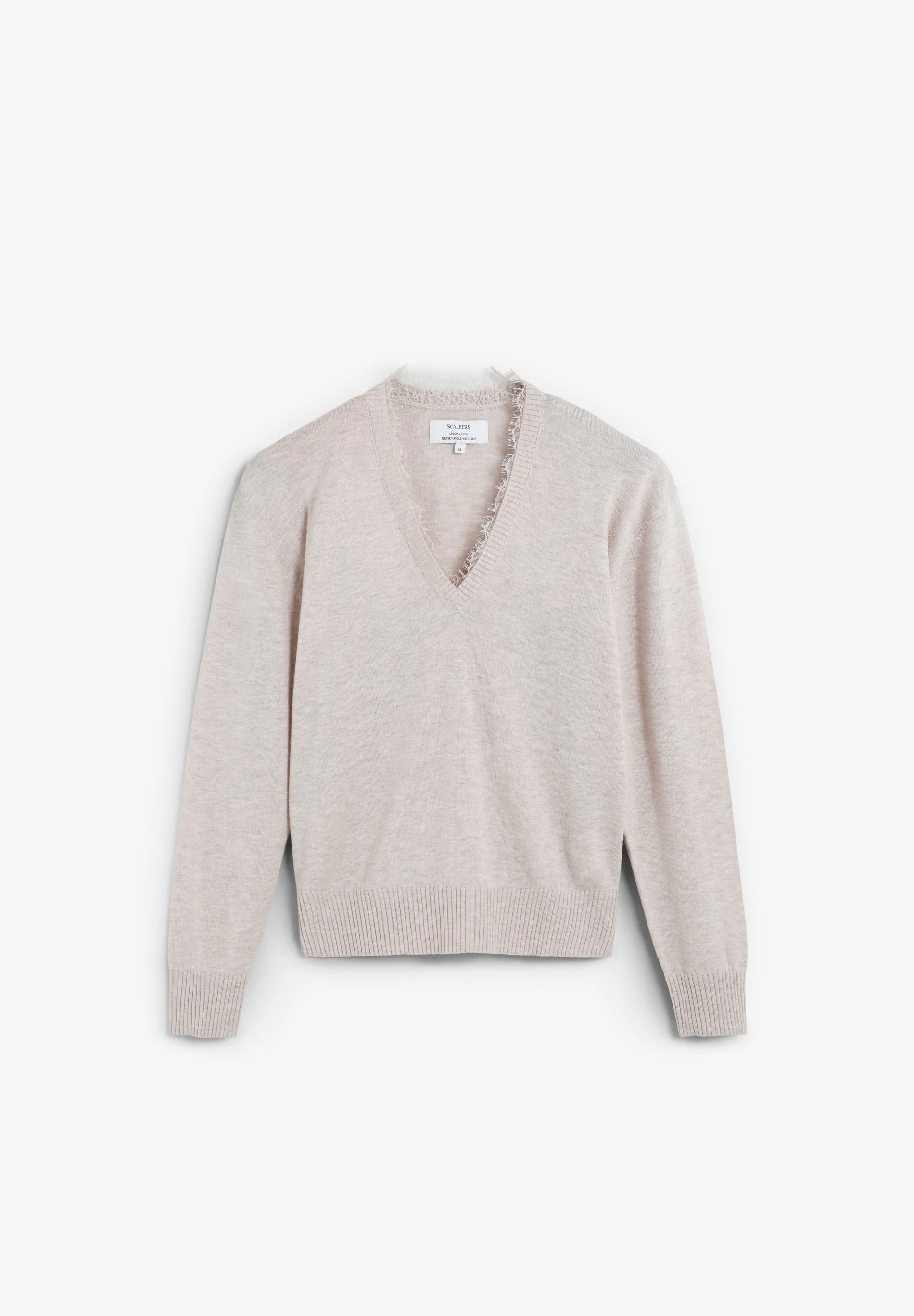 V-NECK SWEATER WITH LACE - Image 5