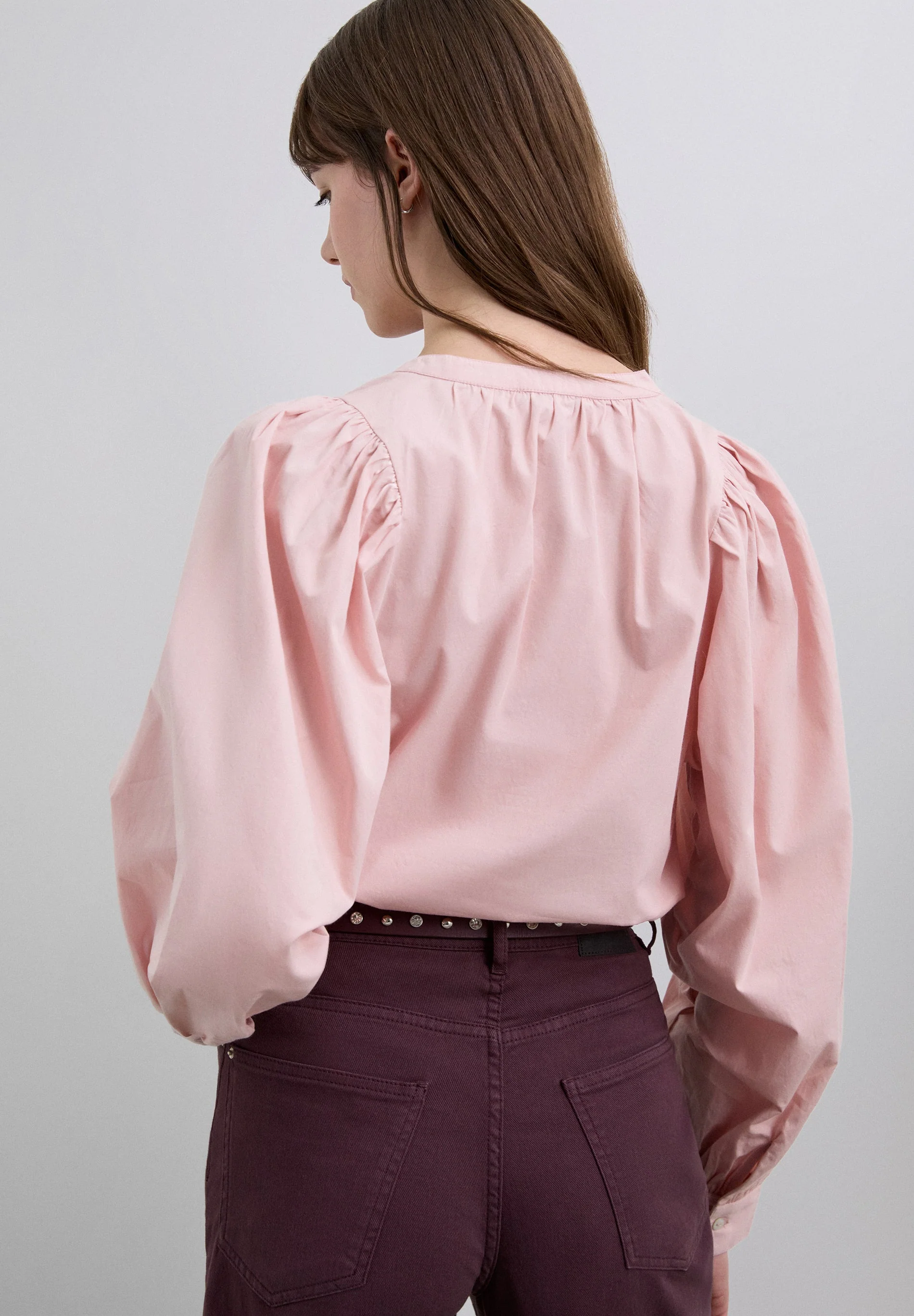 POPLIN PUFF SLEEVE SHIRT - Image 4