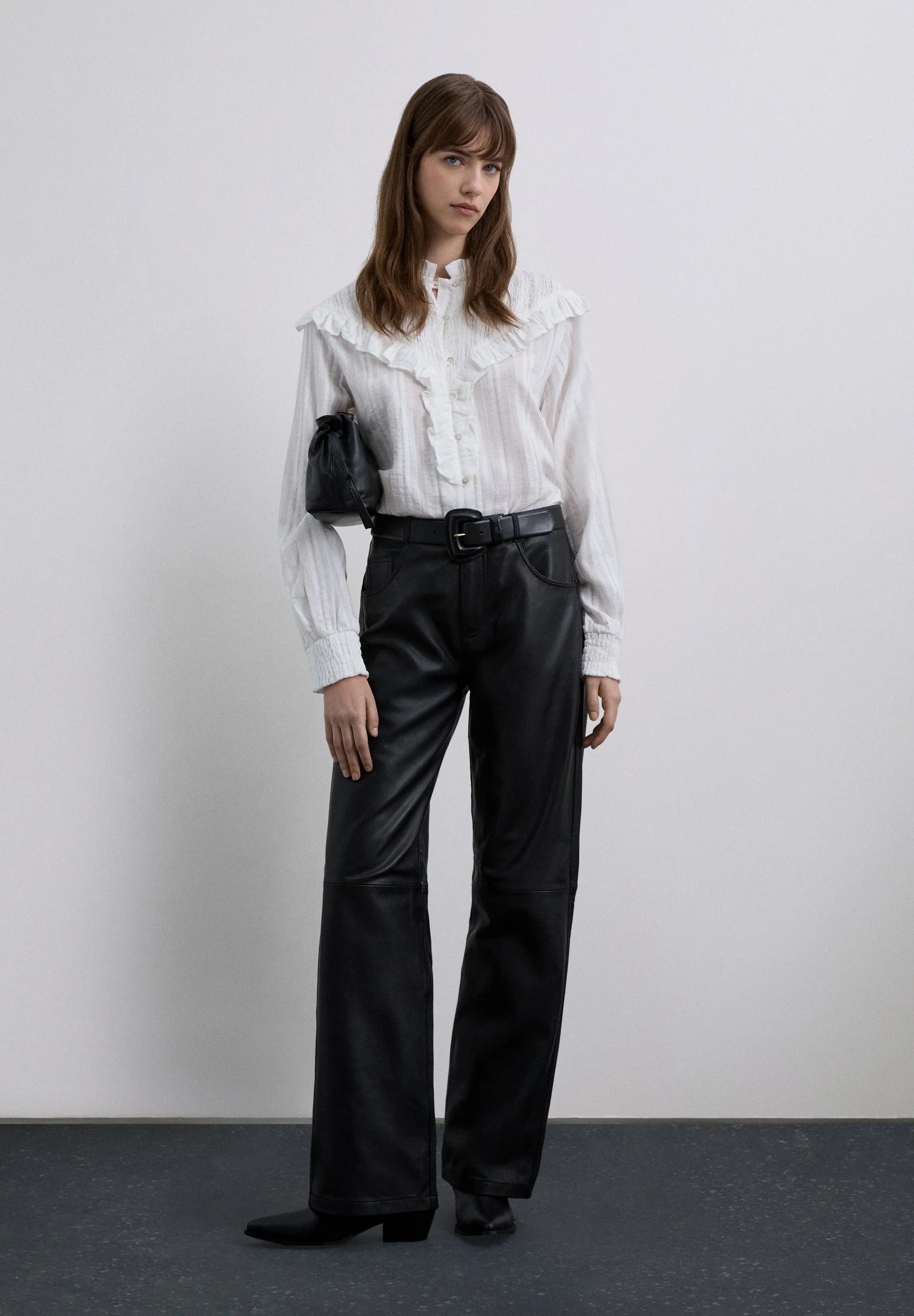 RUCHED BLOUSE WITH RUFFLES. - Image 2