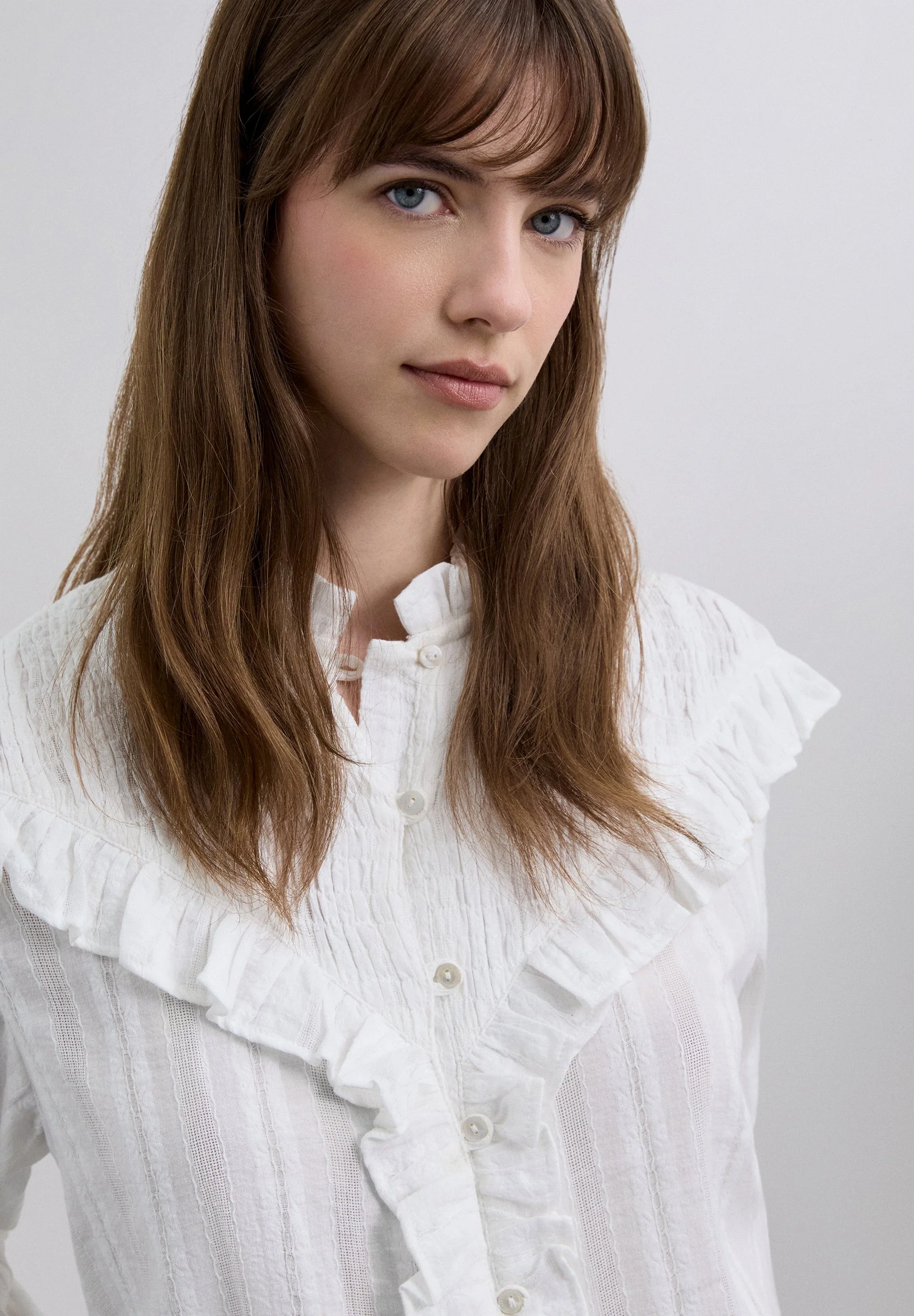RUCHED BLOUSE WITH RUFFLES. - Image 3