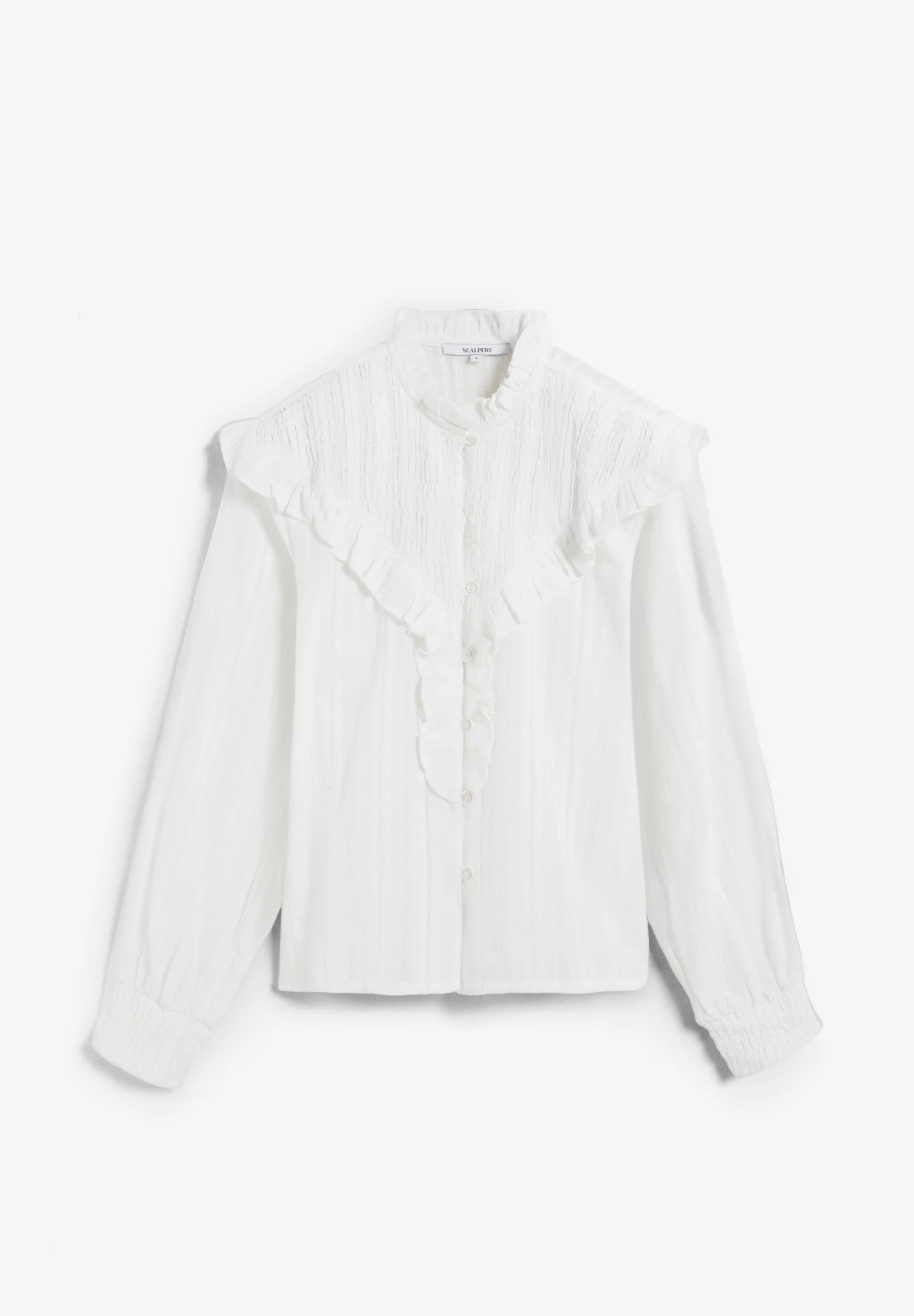 RUCHED BLOUSE WITH RUFFLES. - Image 5