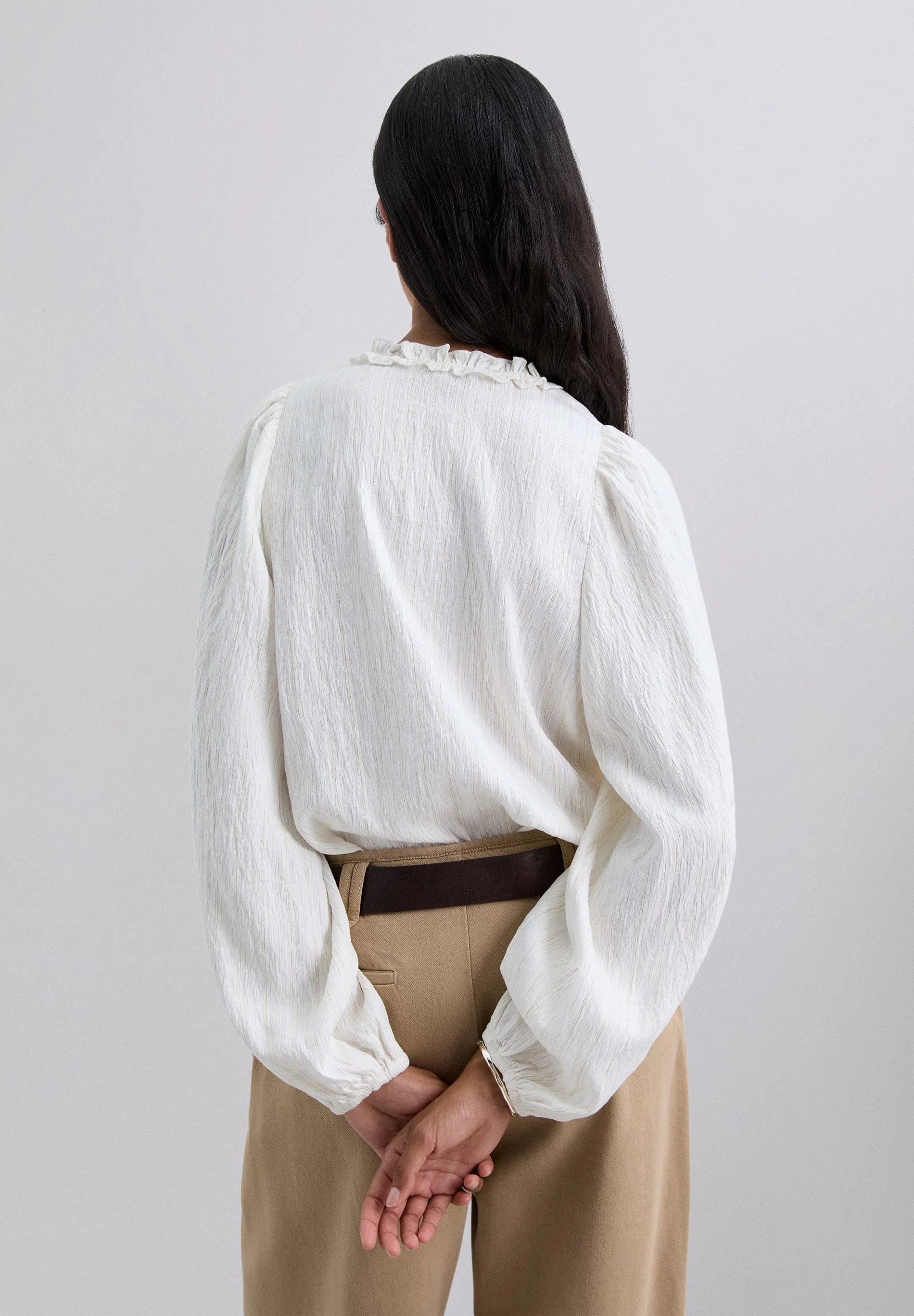 METALLIC THREAD BLOUSE WITH RUFFLES - Image 4