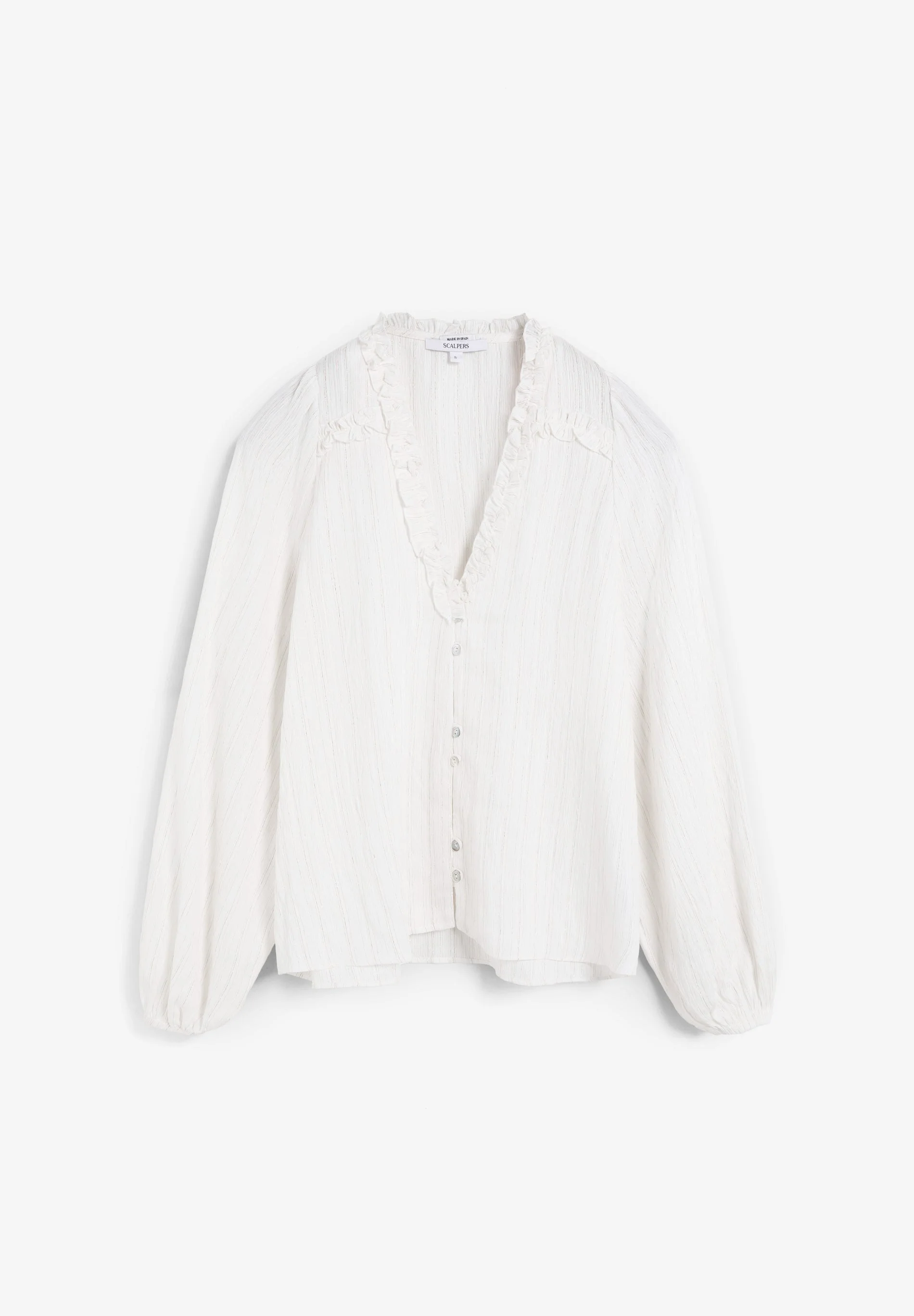 METALLIC THREAD BLOUSE WITH RUFFLES - Image 5