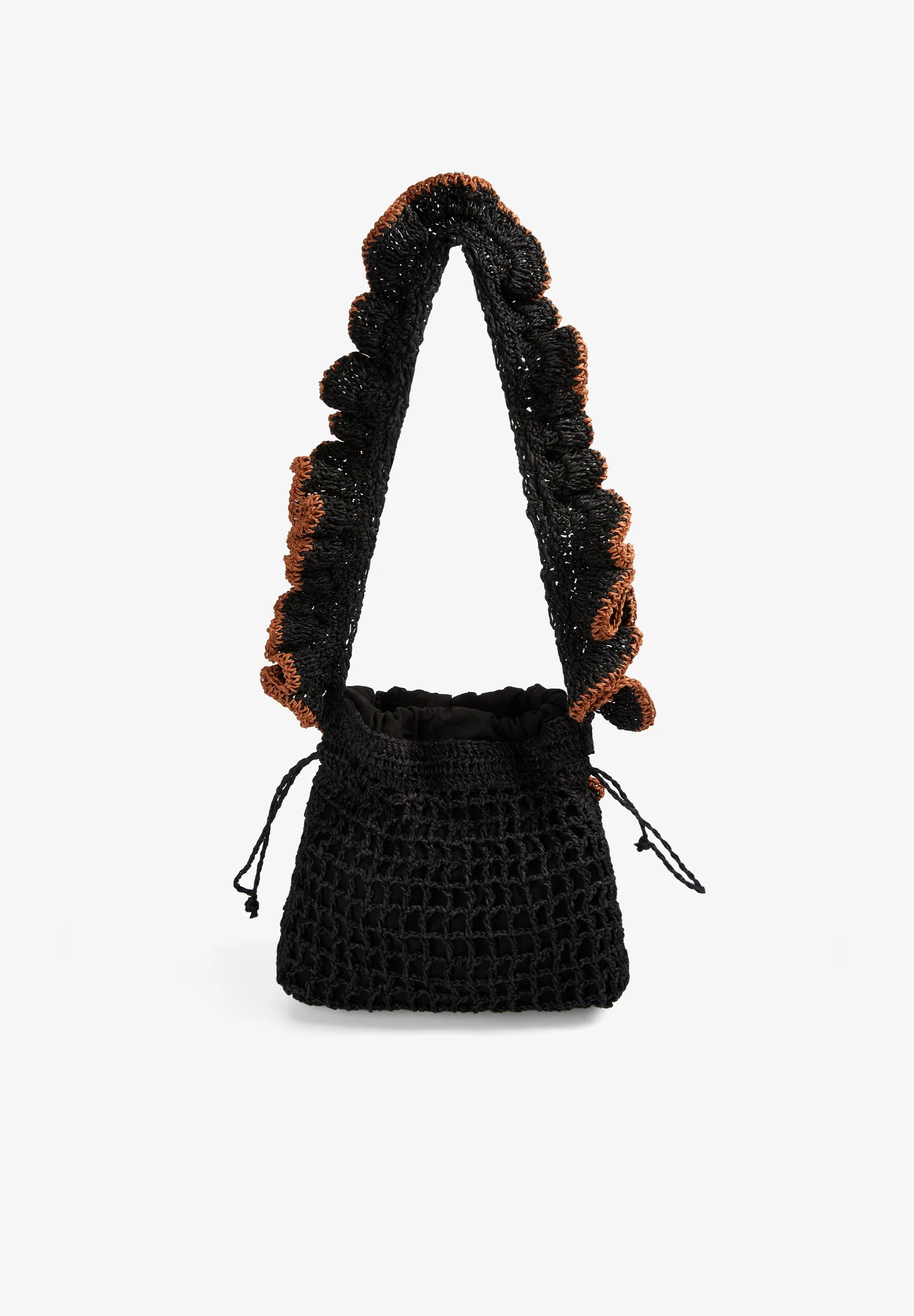 CONTRAST RAFFIA FLOWERS BAG - Image 2